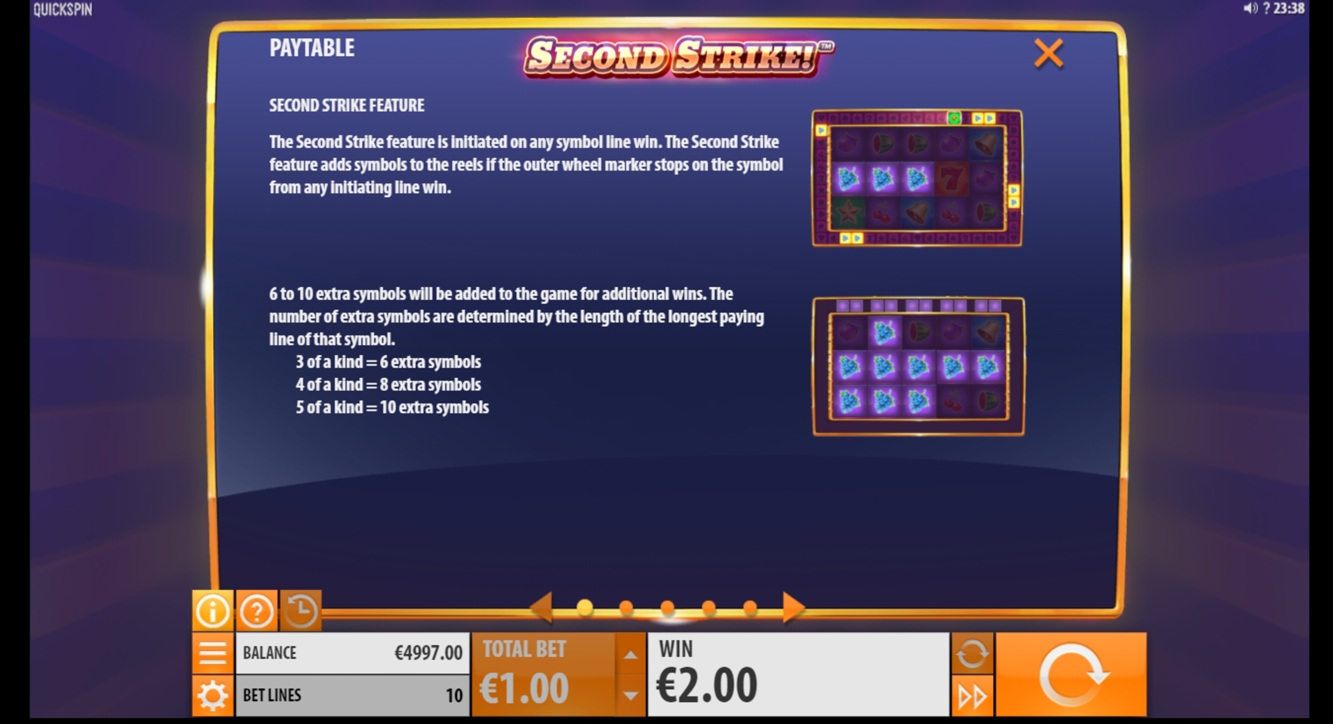 Info of Second Strike Slot Game by Quickspin