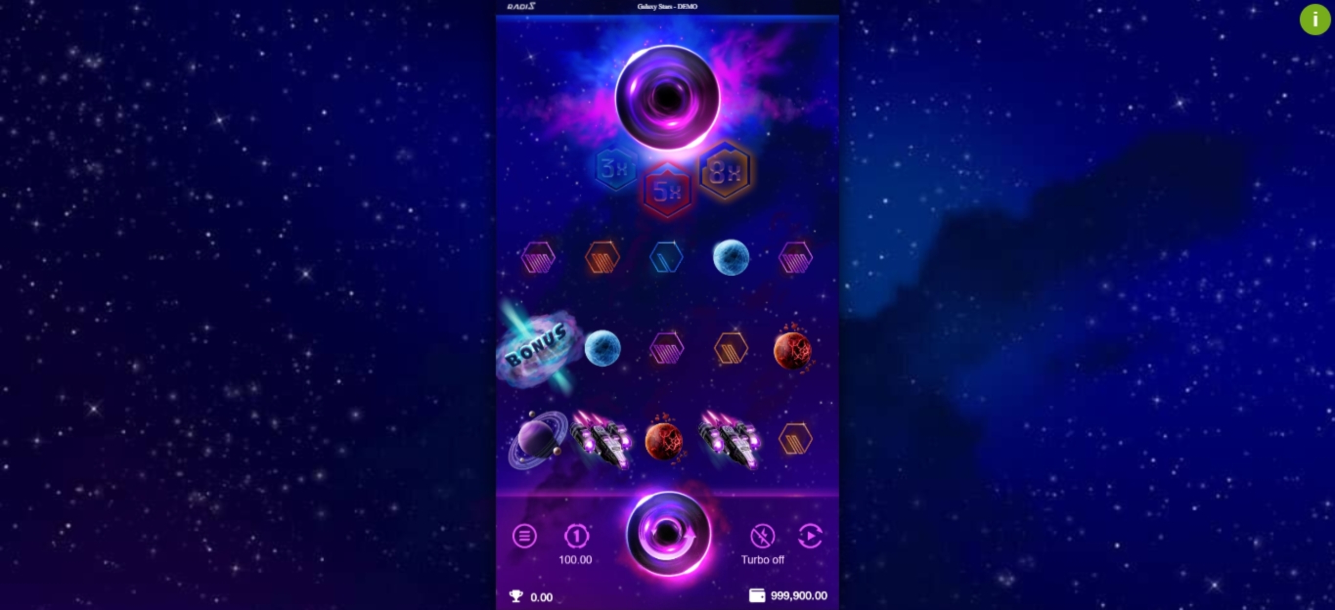 Reels in Galaxy Stars Slot Game by Radi8