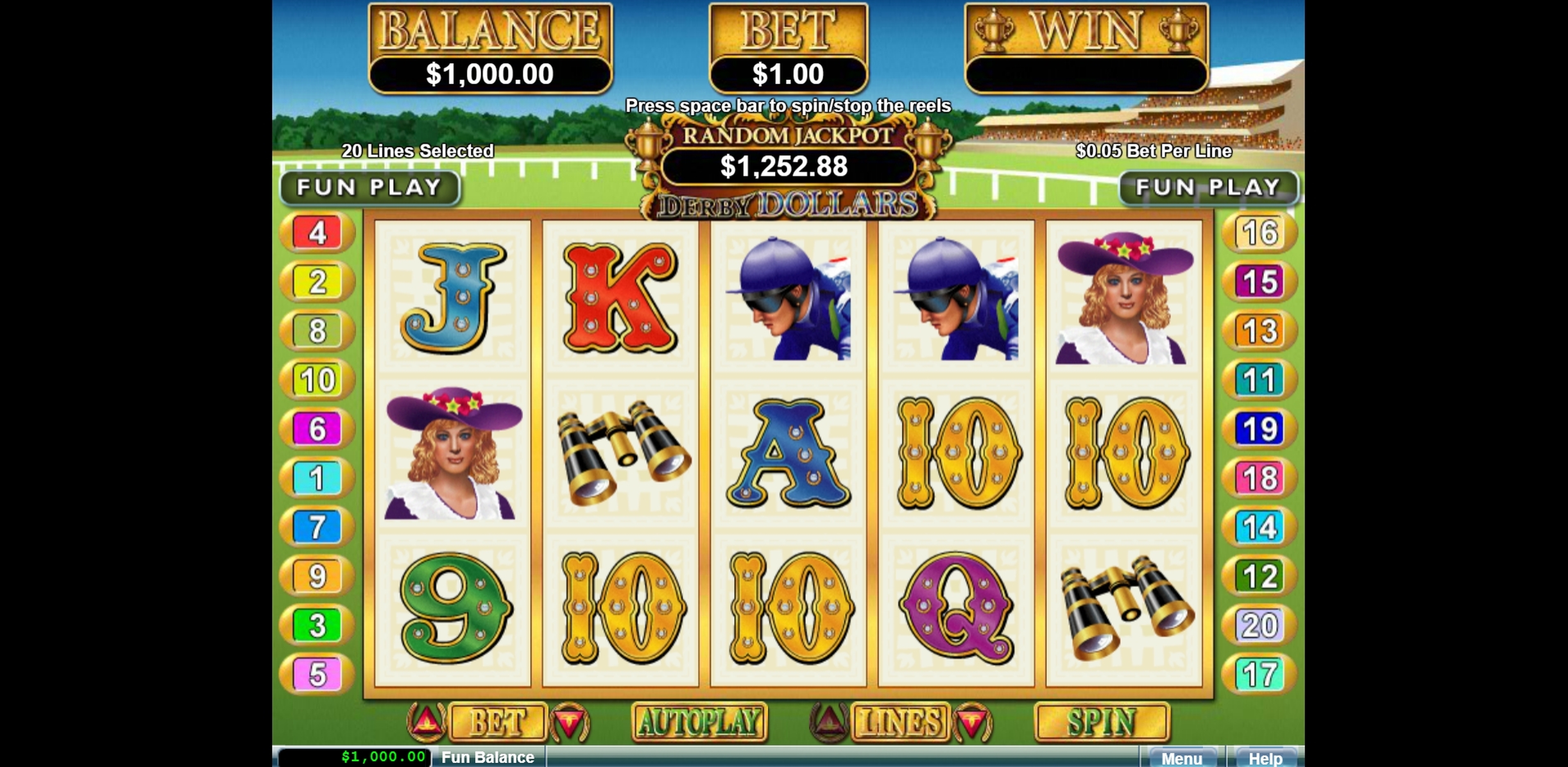 Reels in Derby Dollars Slot Game by Real Time Gaming