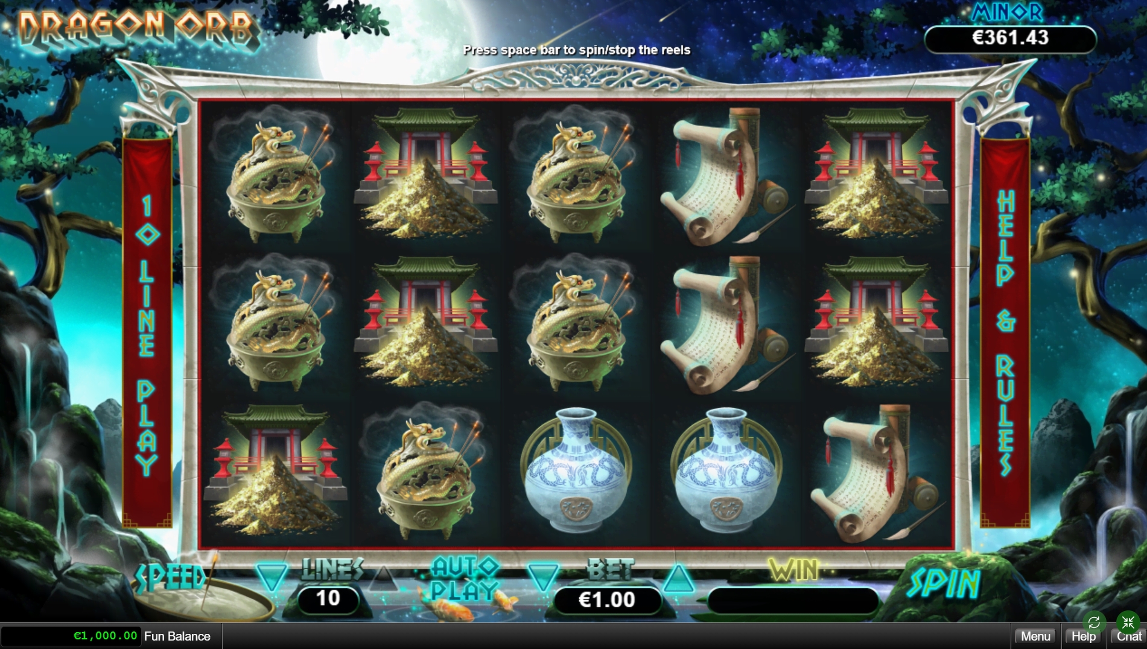 Reels in Dragon Orb Slot Game by Real Time Gaming