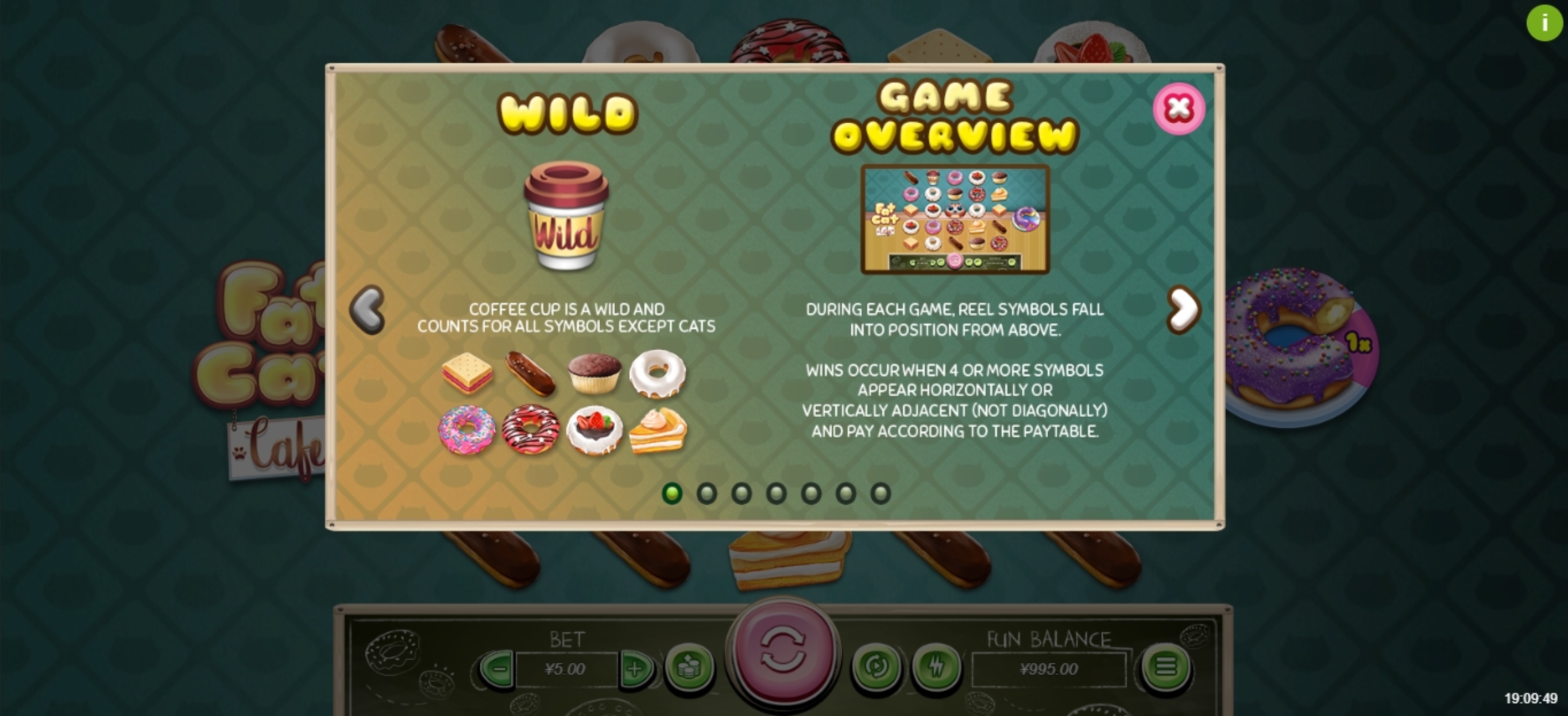 Info of Fat Cat Cafe Slot Game by Real Time Gaming