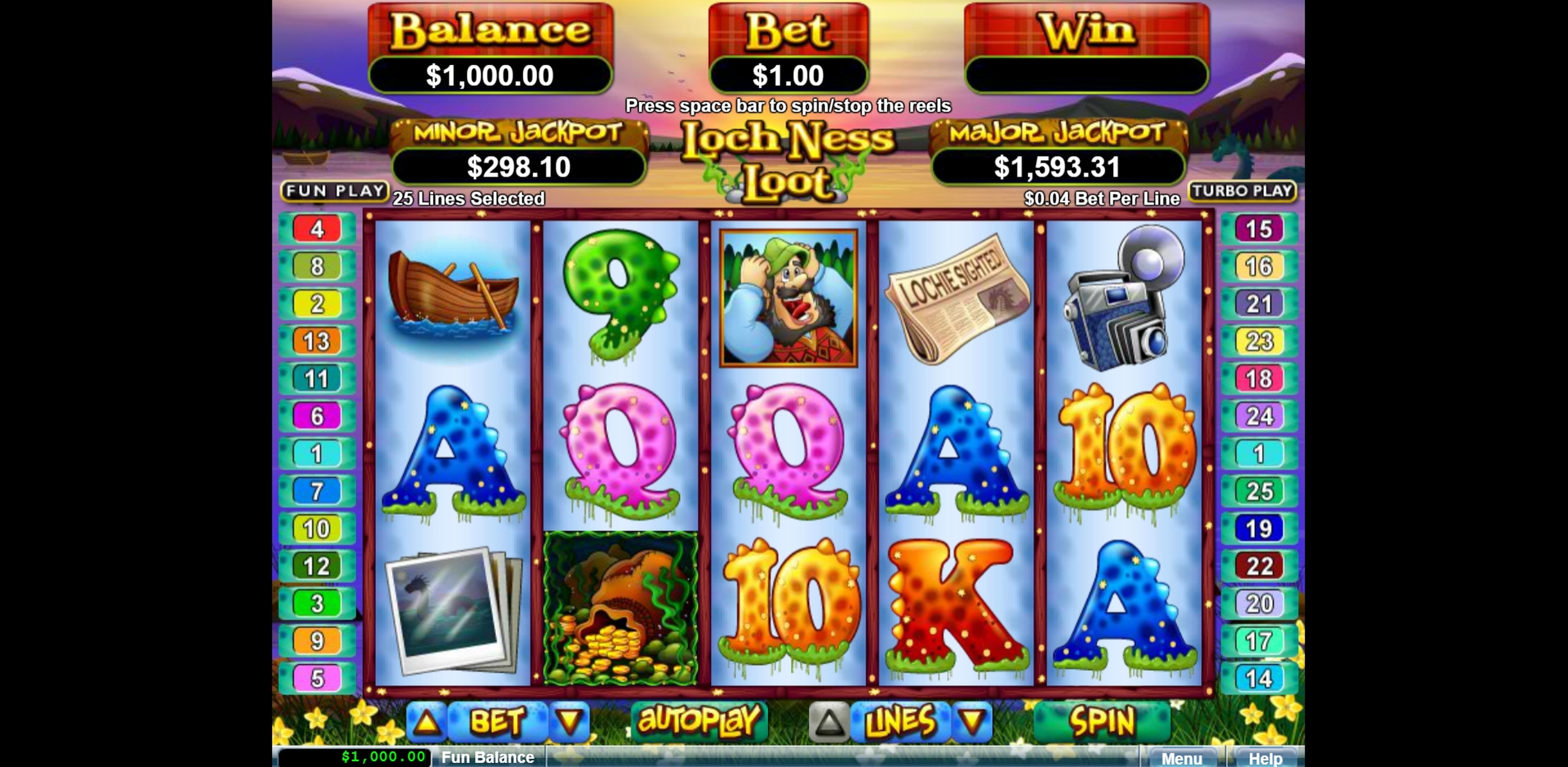 Reels in Loch Ness Loot Slot Game by Real Time Gaming