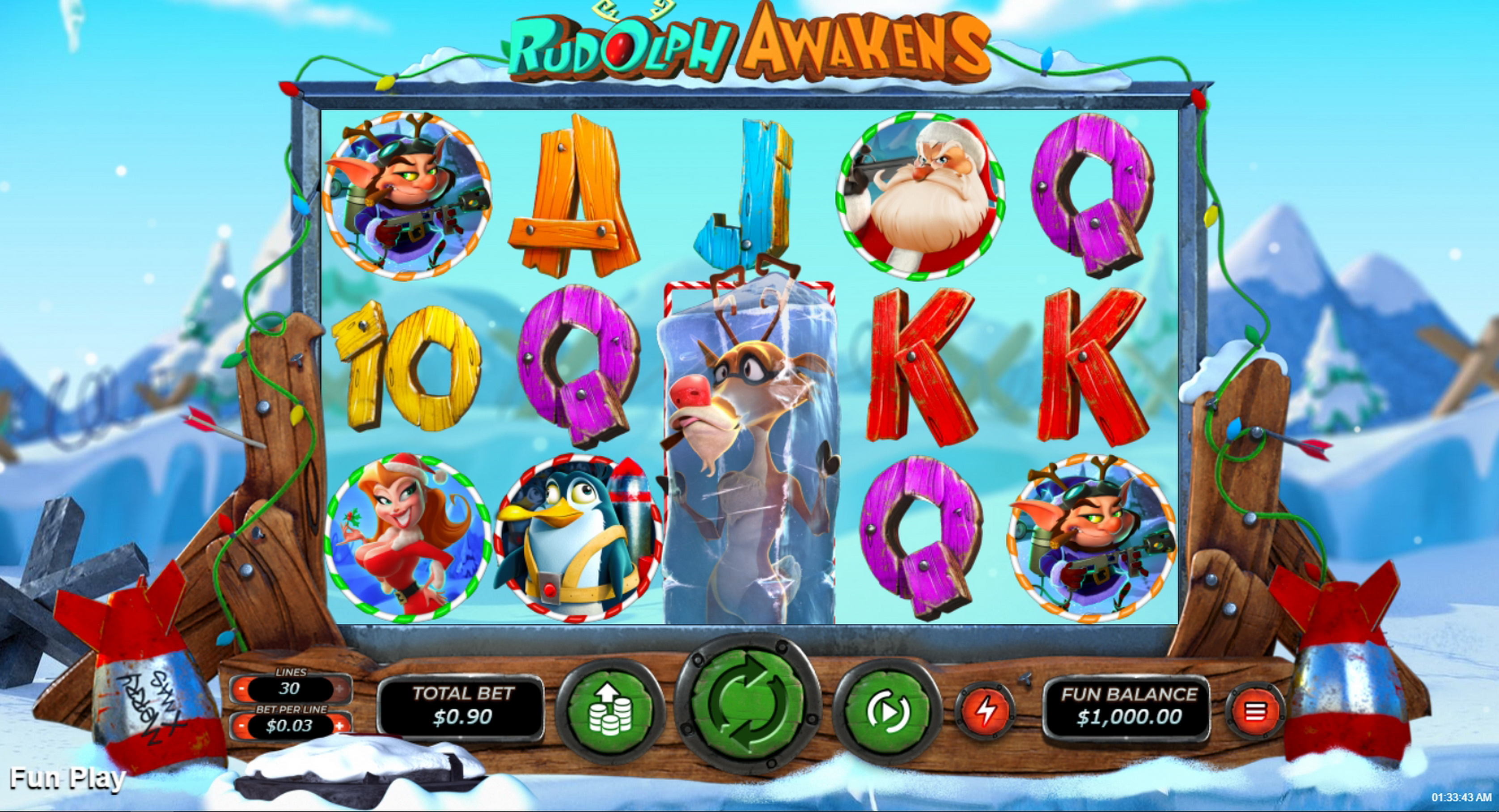 Reels in Rudolph Awakens Slot Game by Real Time Gaming