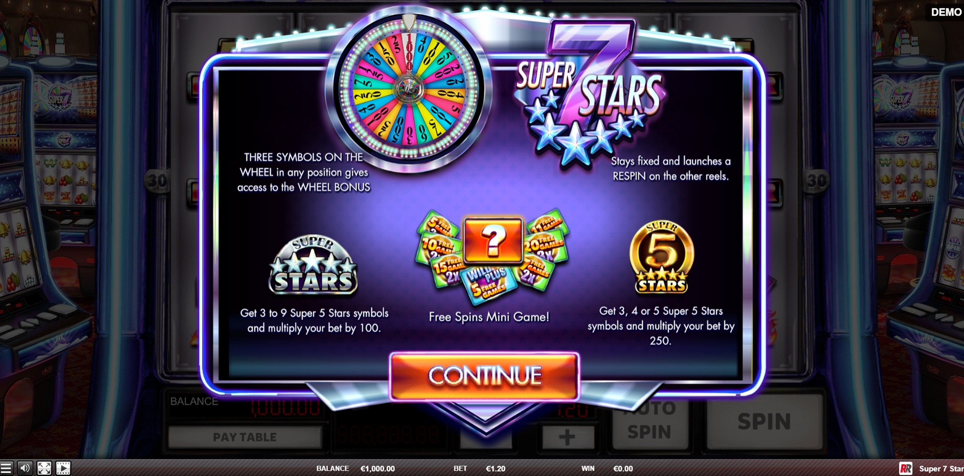 Play Super 7 Stars Free Casino Slot Game by Red Rake Gaming
