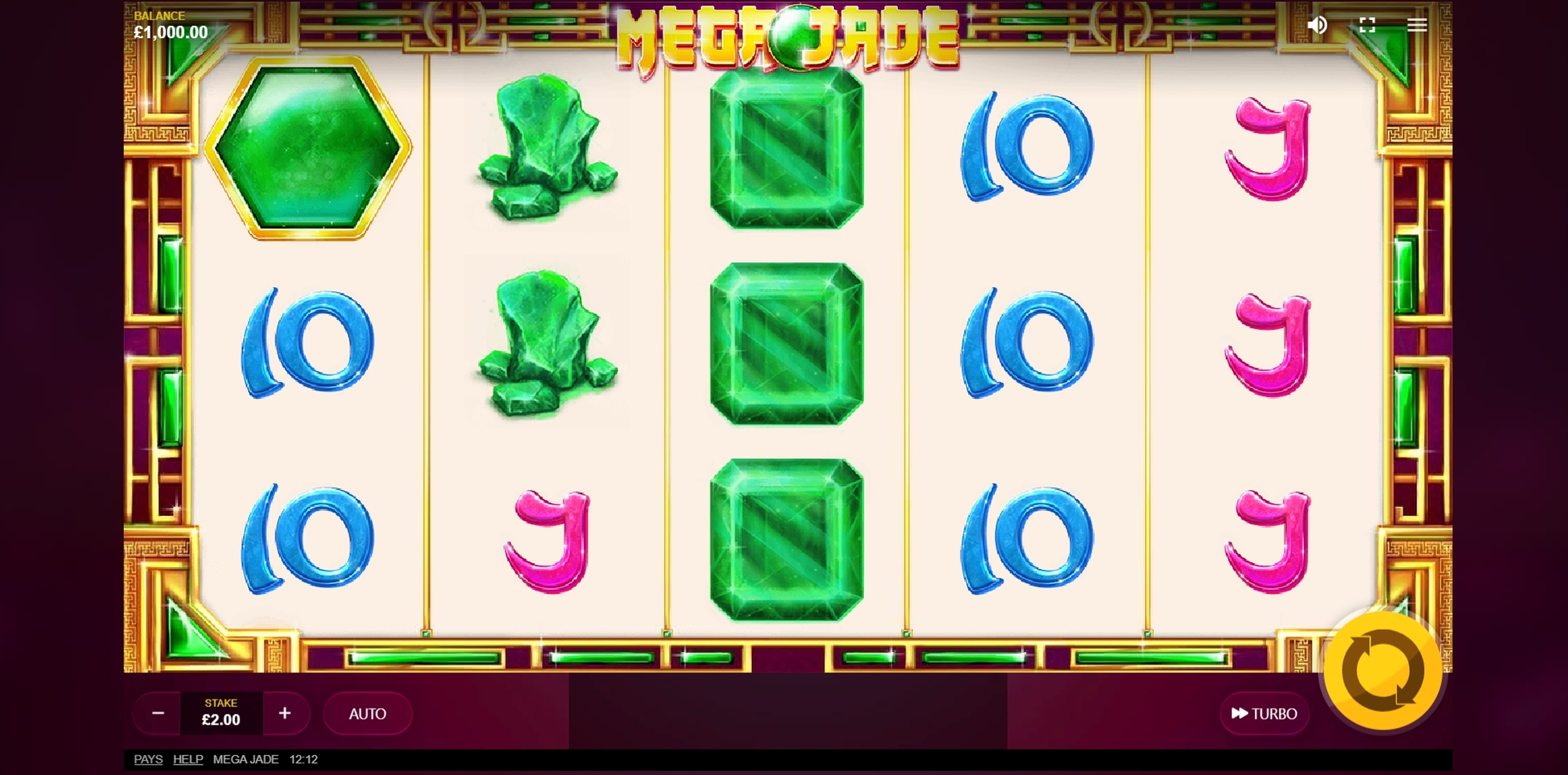 Reels in Mega Jade Slot Game by Red Tiger Gaming