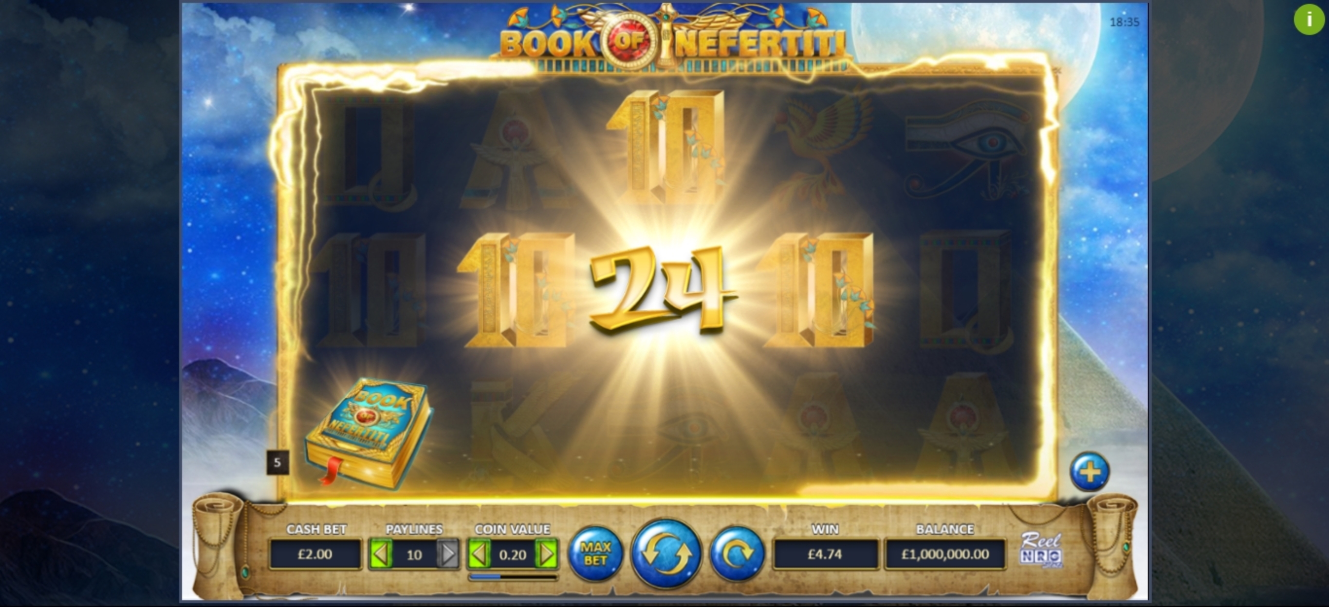 Win Money in Book of Nefertiti Free Slot Game by ReelNRG Gaming