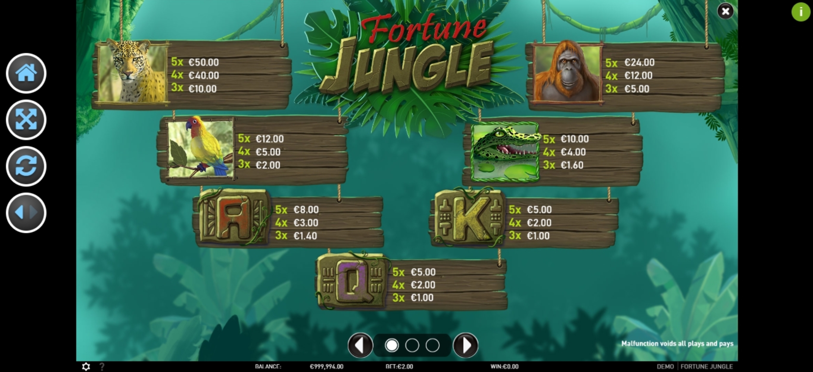 Info of Fortune Jungle Slot Game by R. Franco