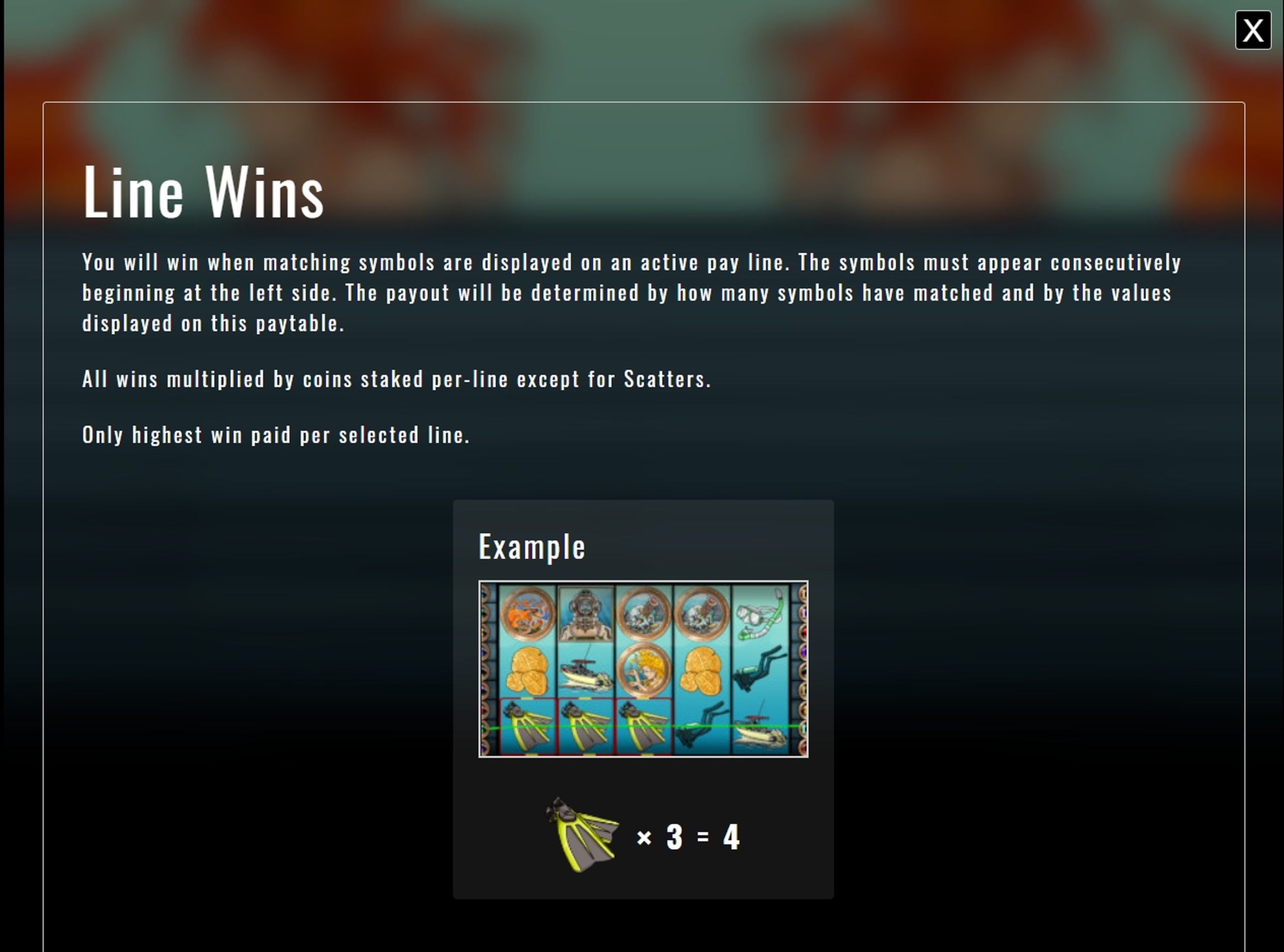 Info of Ocean Treasure Slot Game by Rival