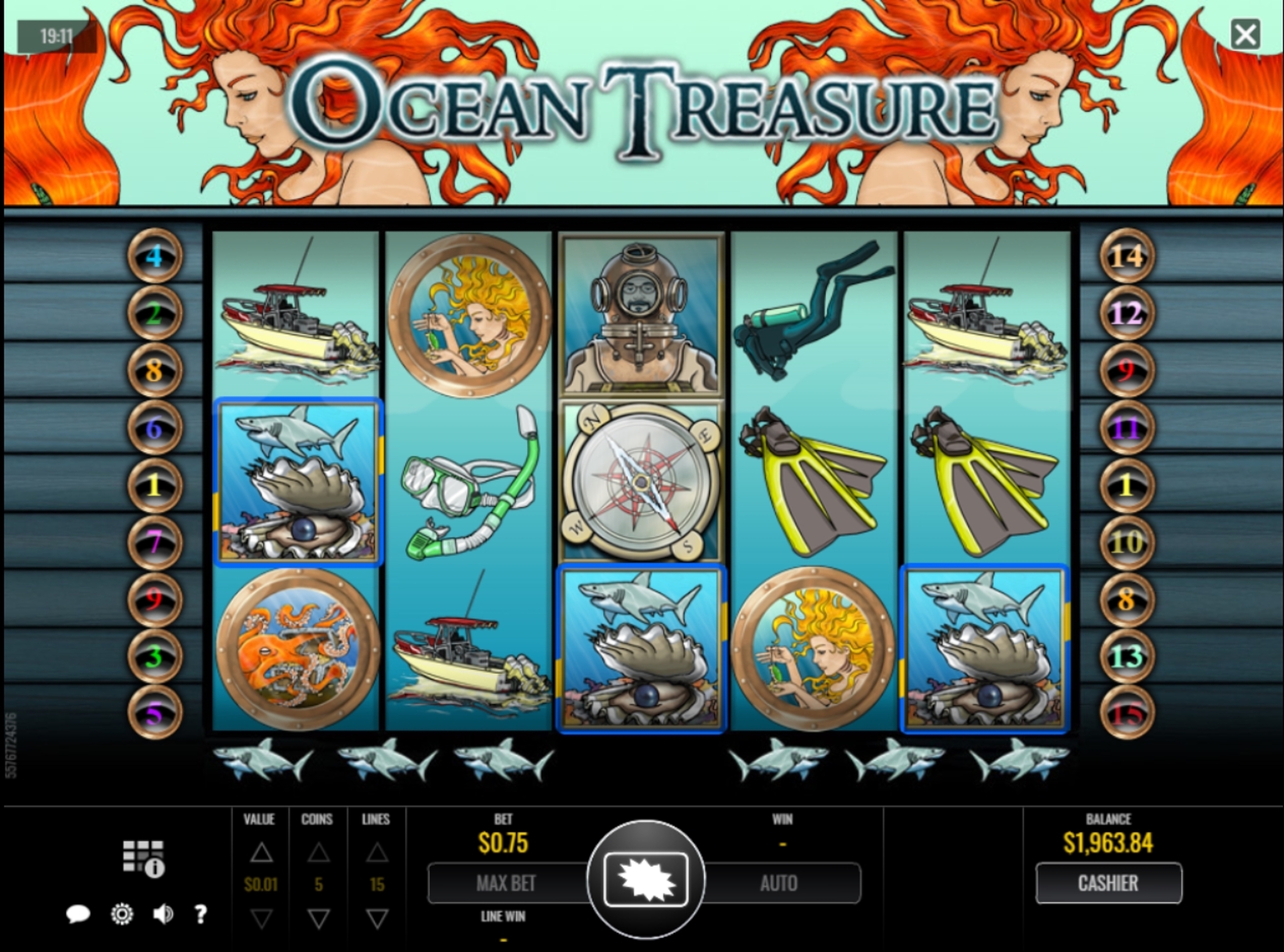 Win Money in Ocean Treasure Free Slot Game by Rival