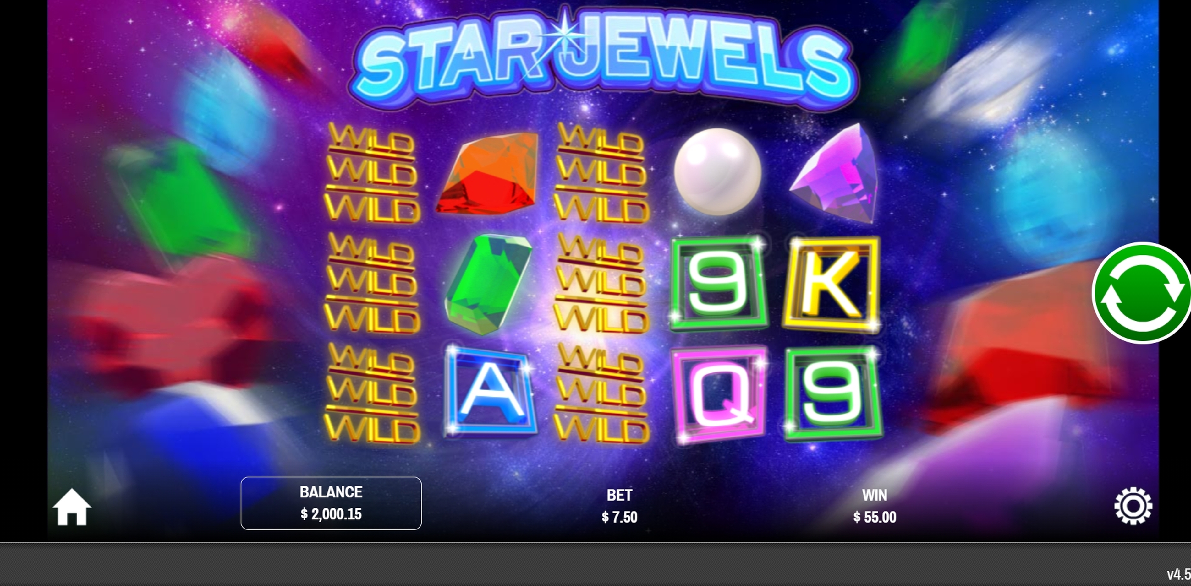 Reels in Star Jewels Slot Game by Rival