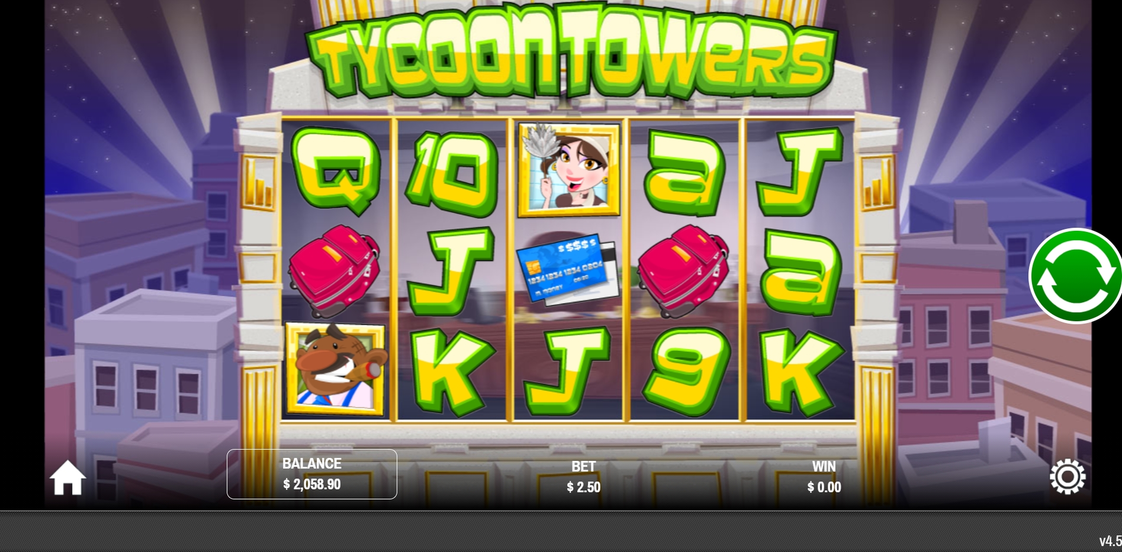 Reels in Tycoon Towers Slot Game by Rival