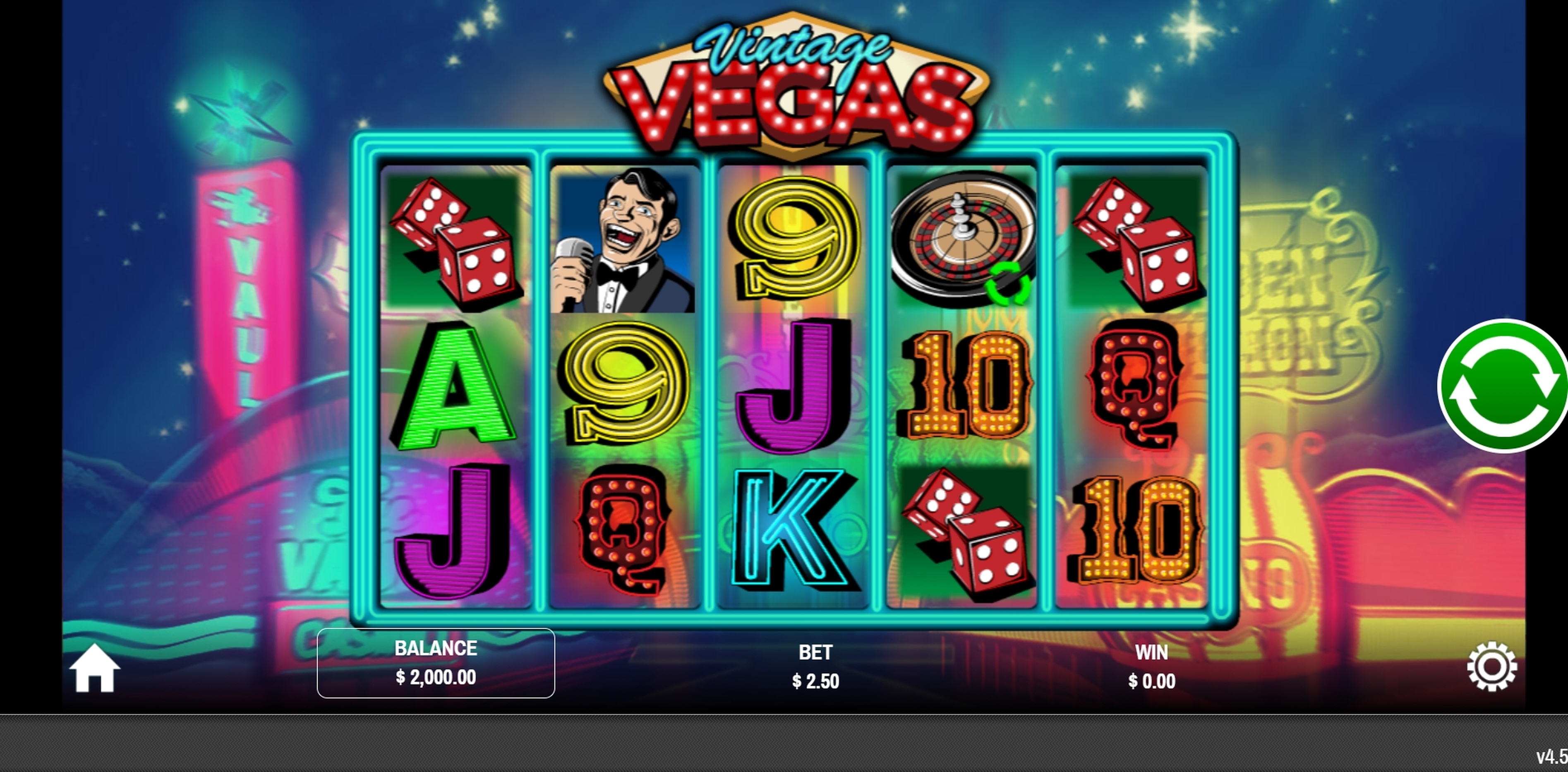 Reels in Vintage Vegas Slot Game by Rival