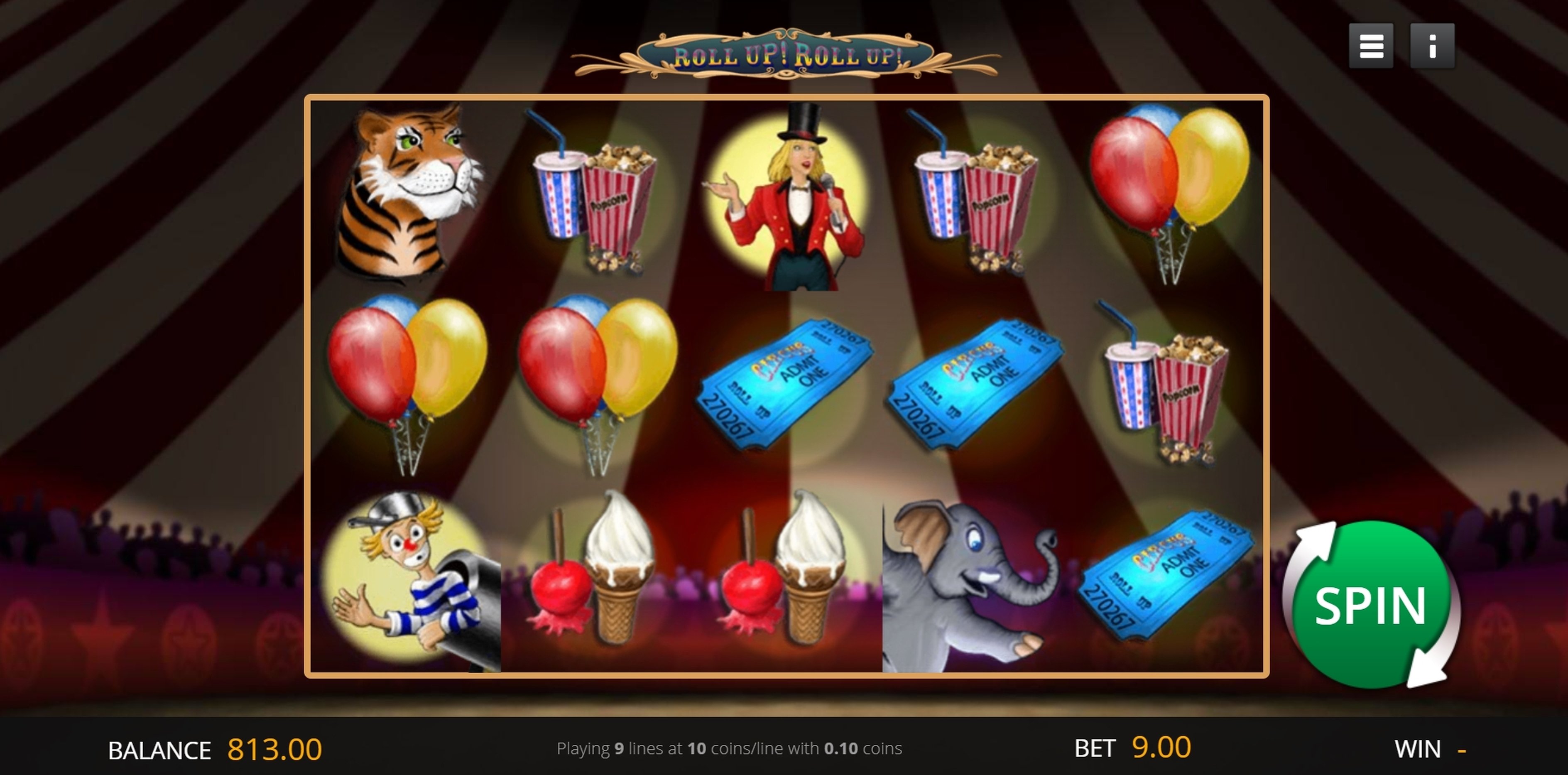 Reels in Roll Up Roll Up Slot Game by saucify