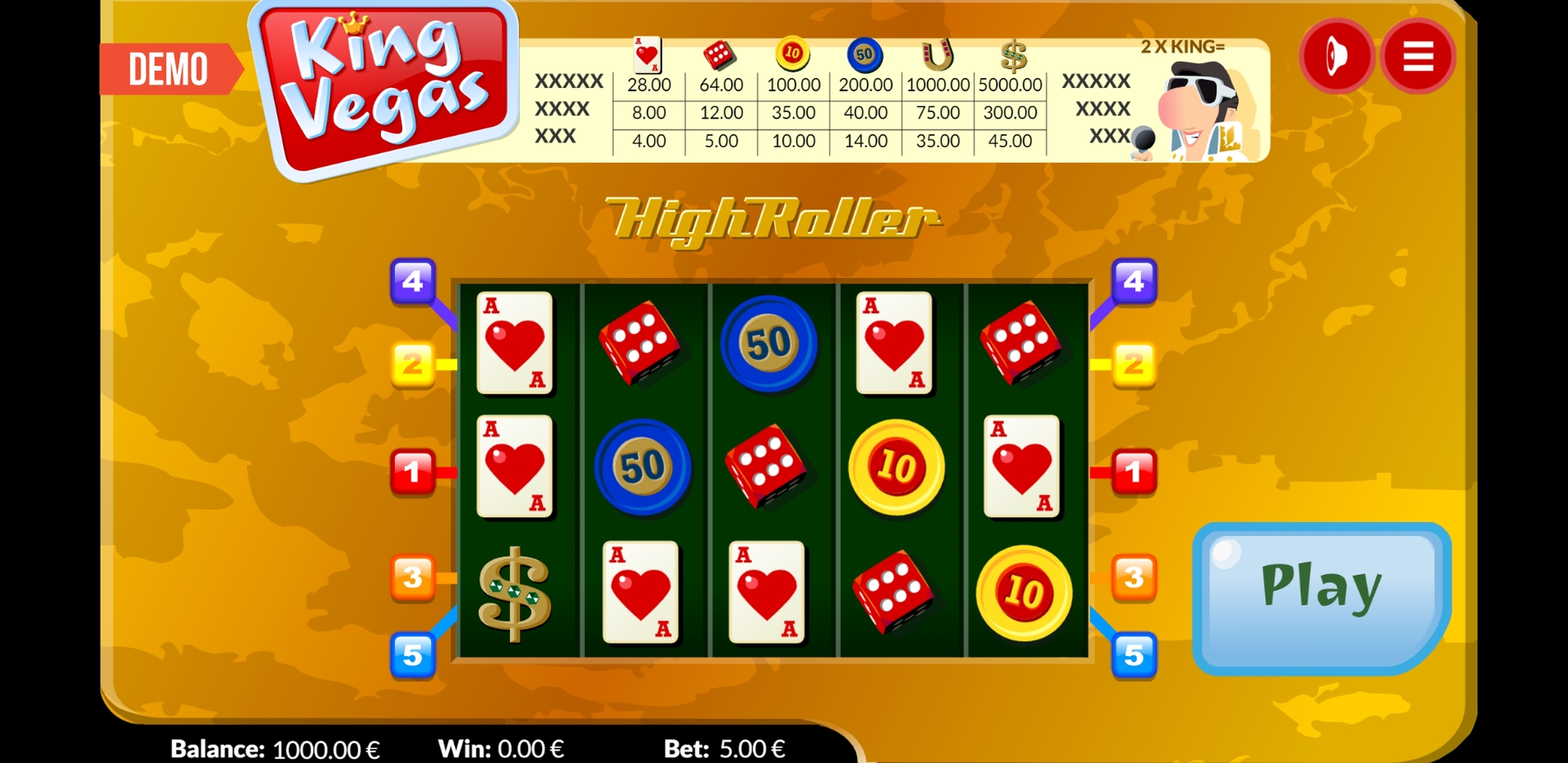 Reels in King Vegas Slot Game by PAF