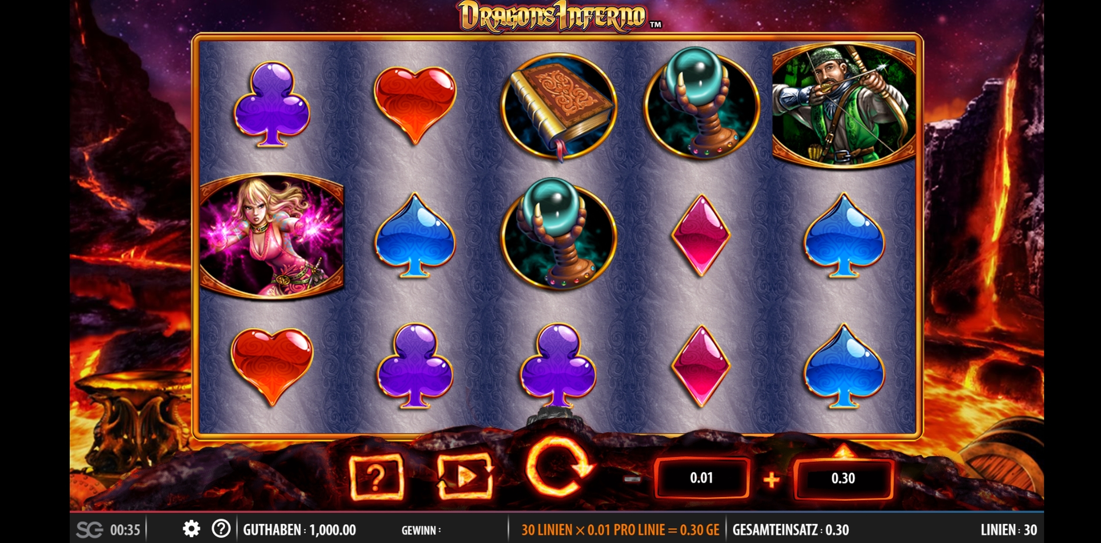 Reels in Dragon's Inferno Slot Game by WMS