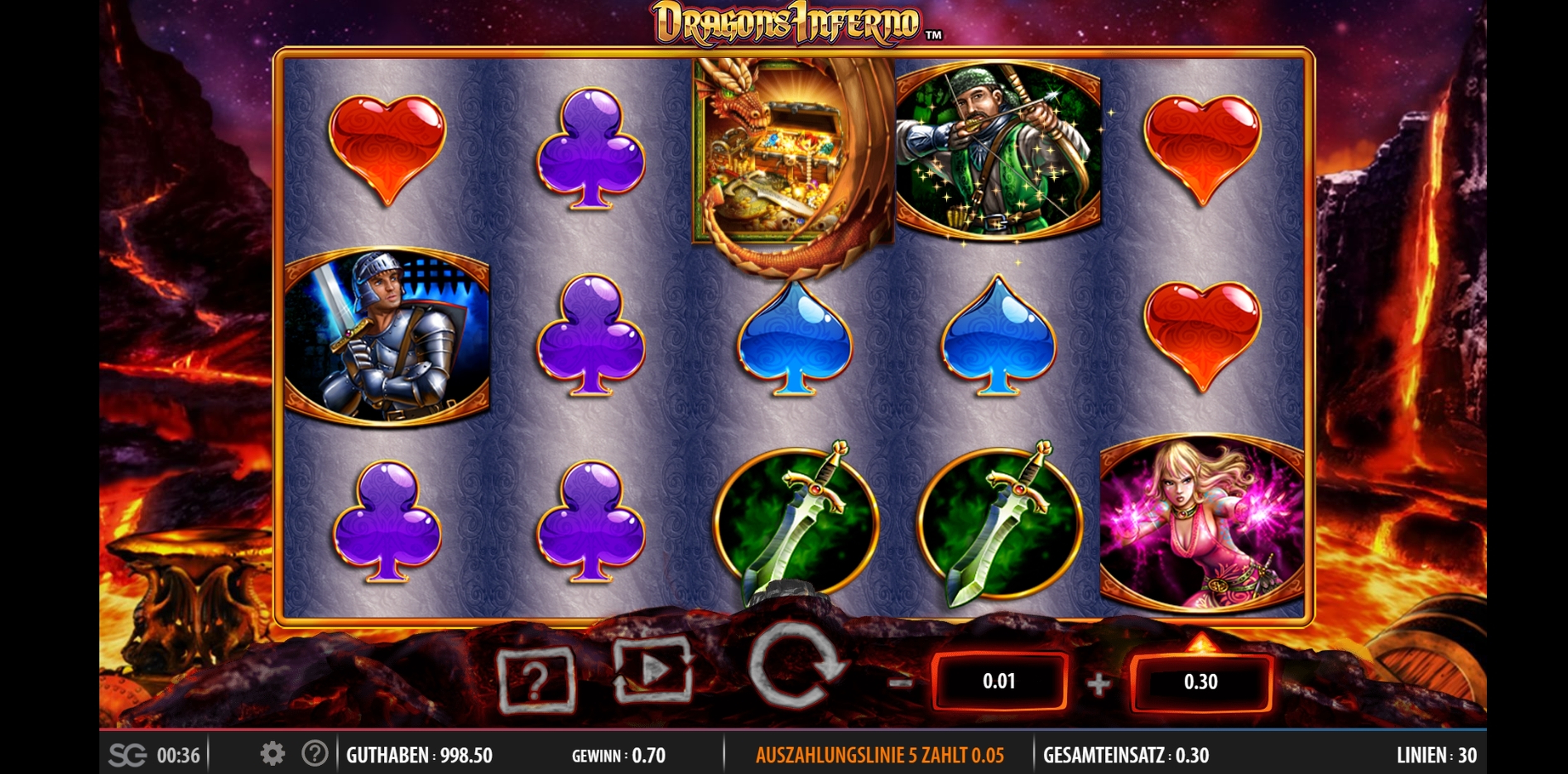 Win Money in Dragon's Inferno Free Slot Game by WMS