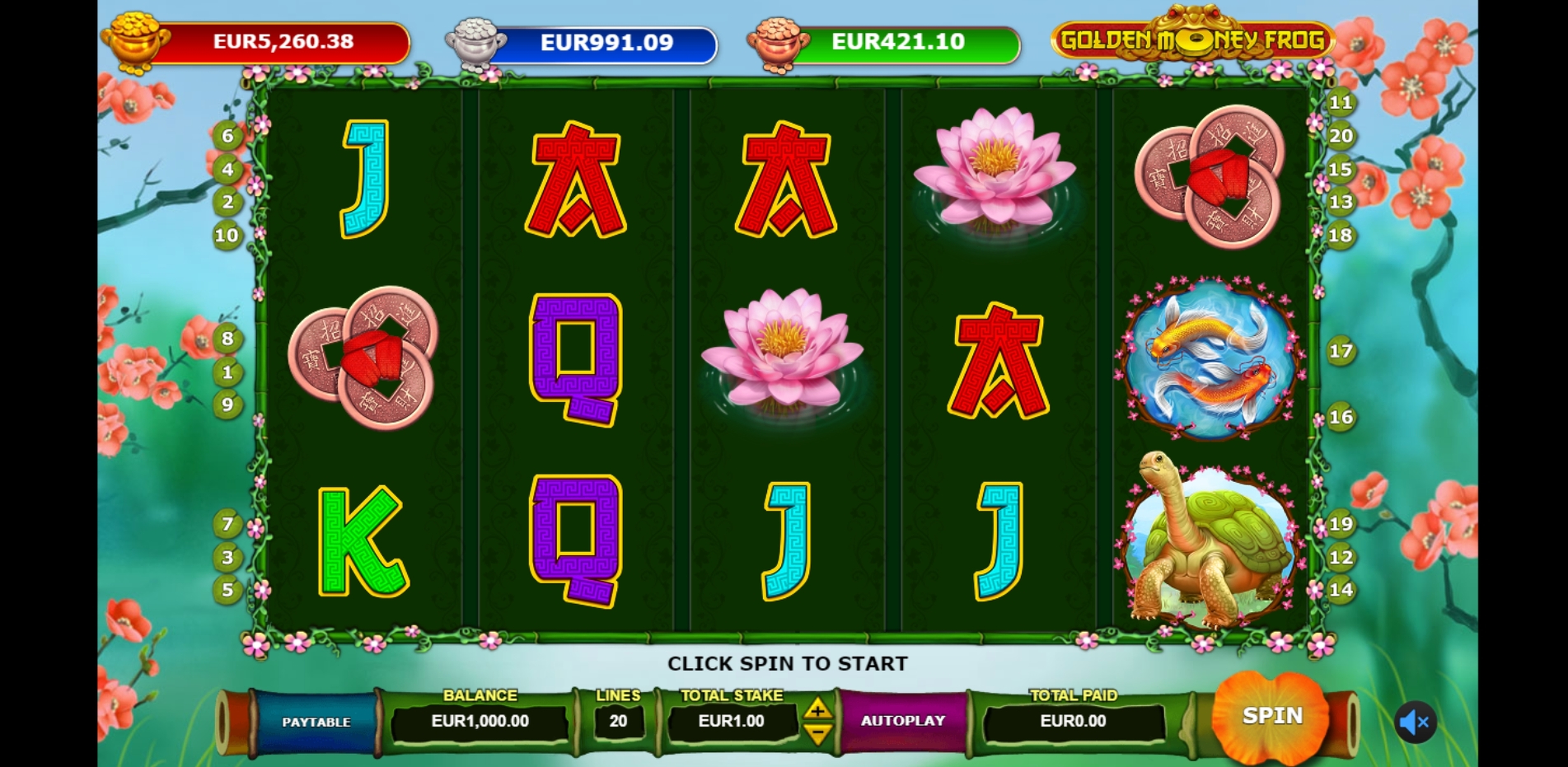 Reels in Golden Money Frog Slot Game by Sigma Gaming