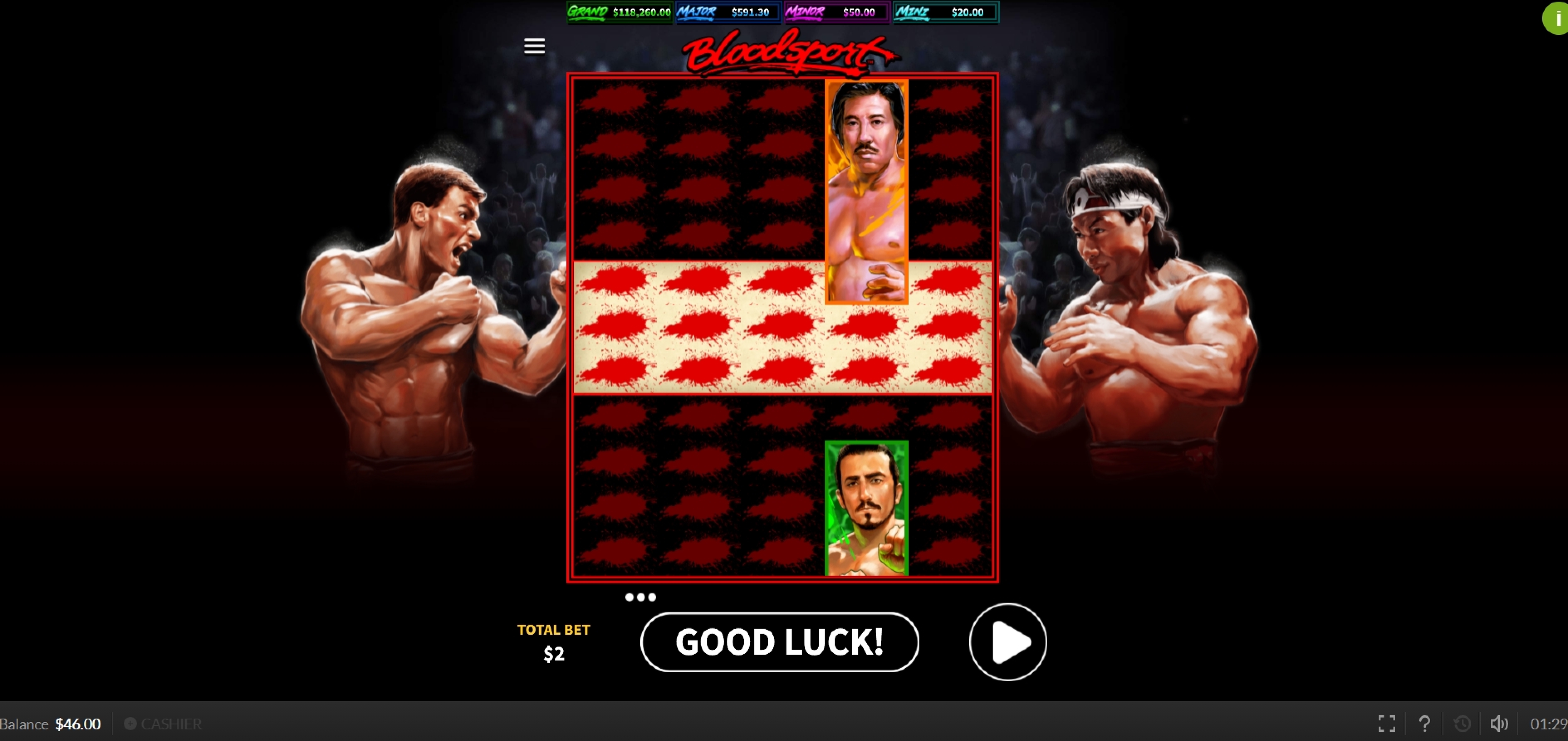 Win Money in Bloodsport Free Slot Game by Skywind