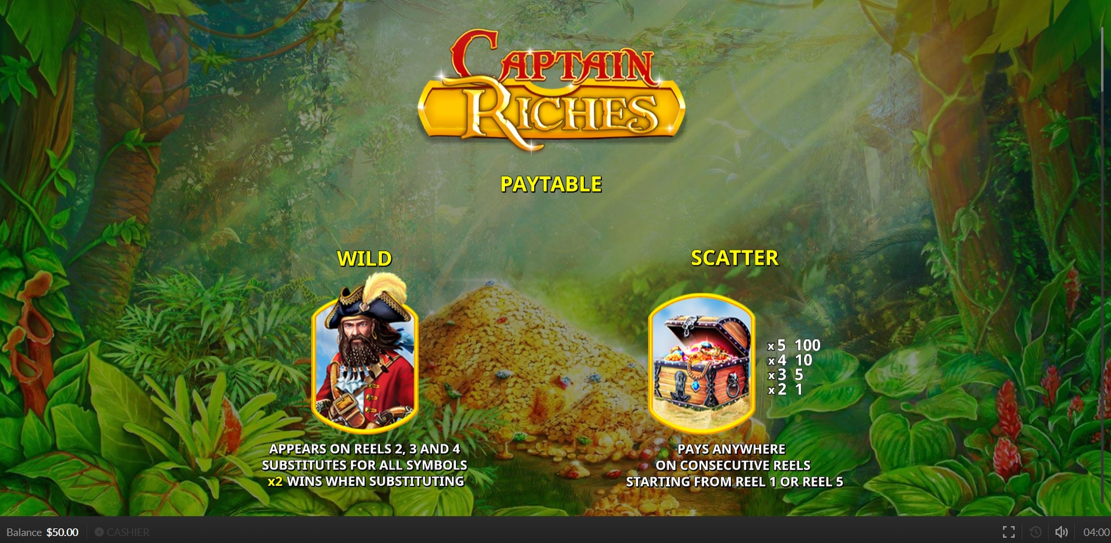 Info of Captain Riches Slot Game by Skywind
