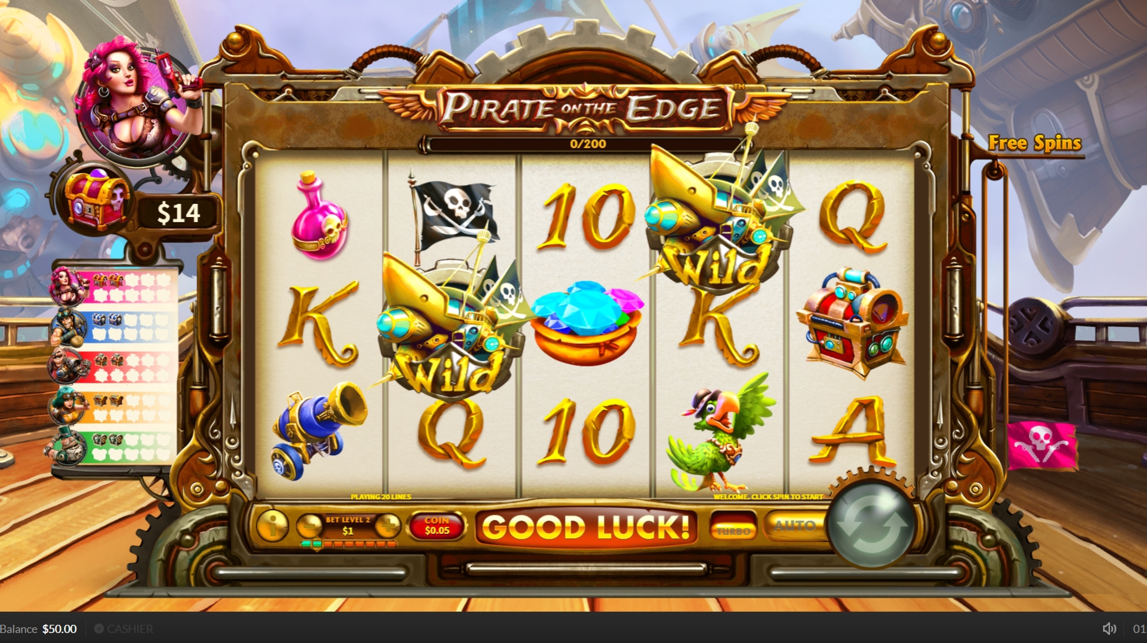 Reels in Pirate on the Edge Slot Game by Skywind