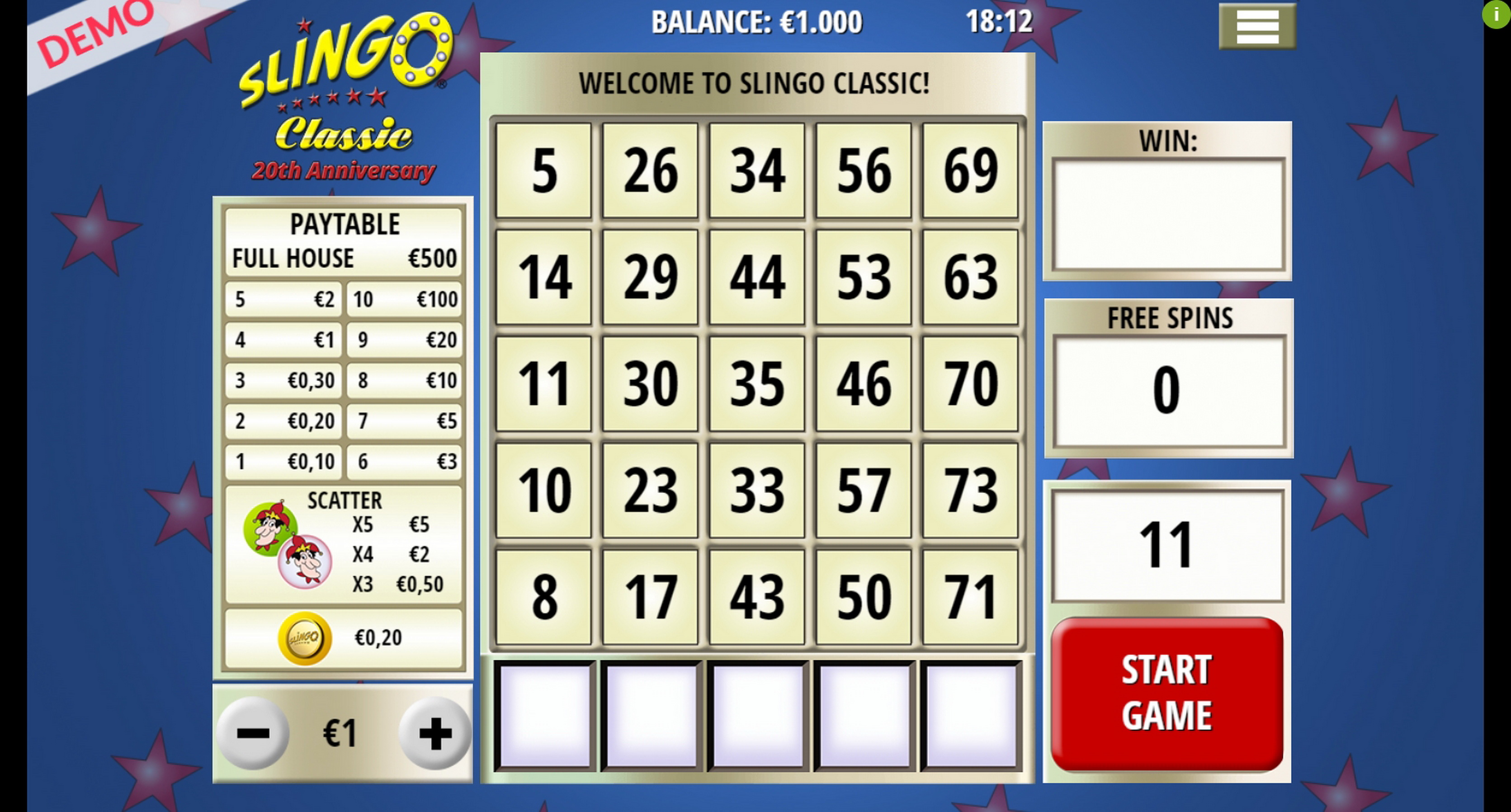 Reels in Slingo Classic Slot Game by Slingo