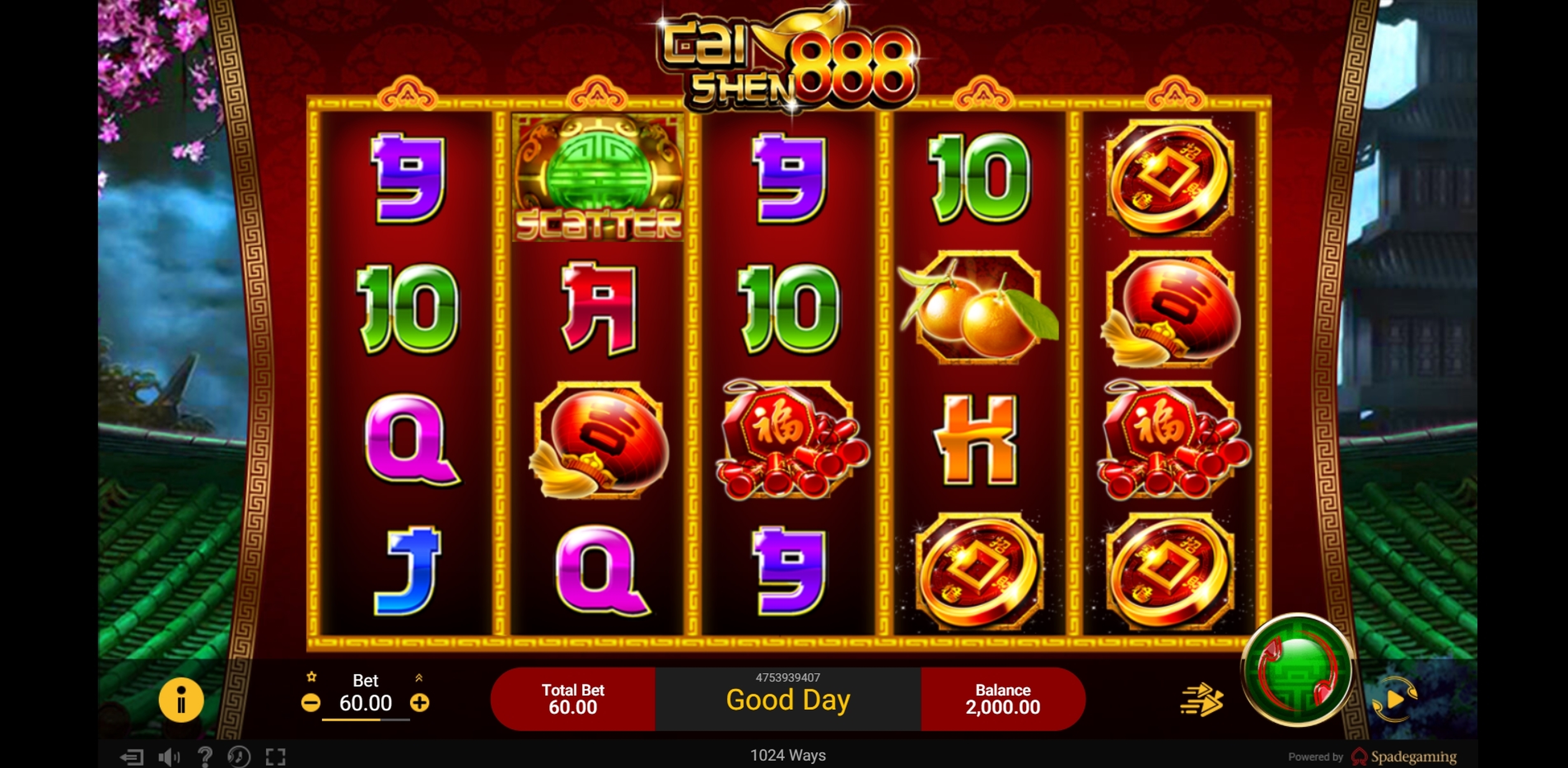 Reels in Cai Shen 888 Slot Game by Spade Gaming