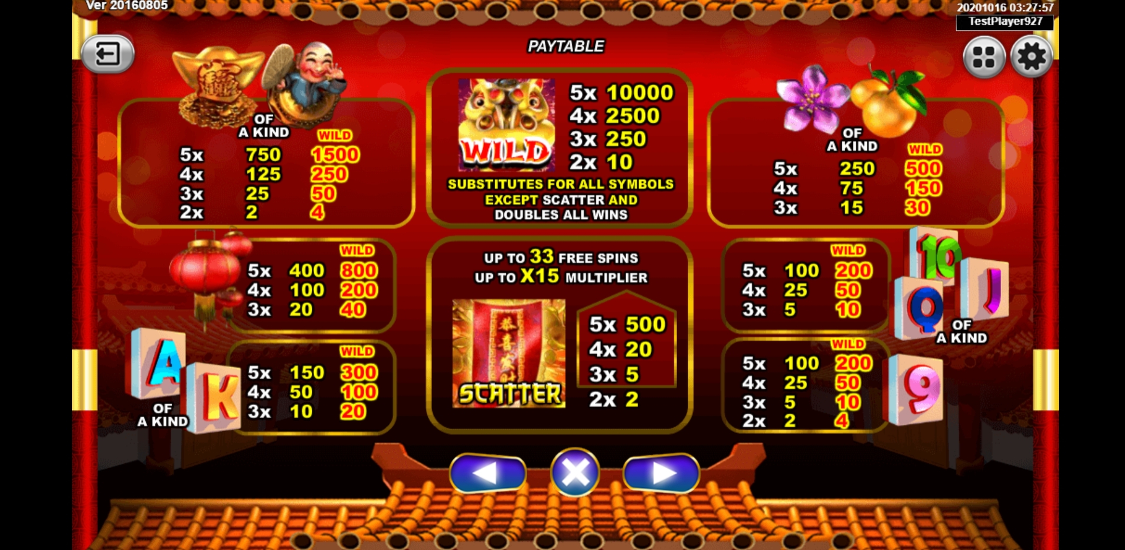 Info of Festive Lion Slot Game by Spade Gaming