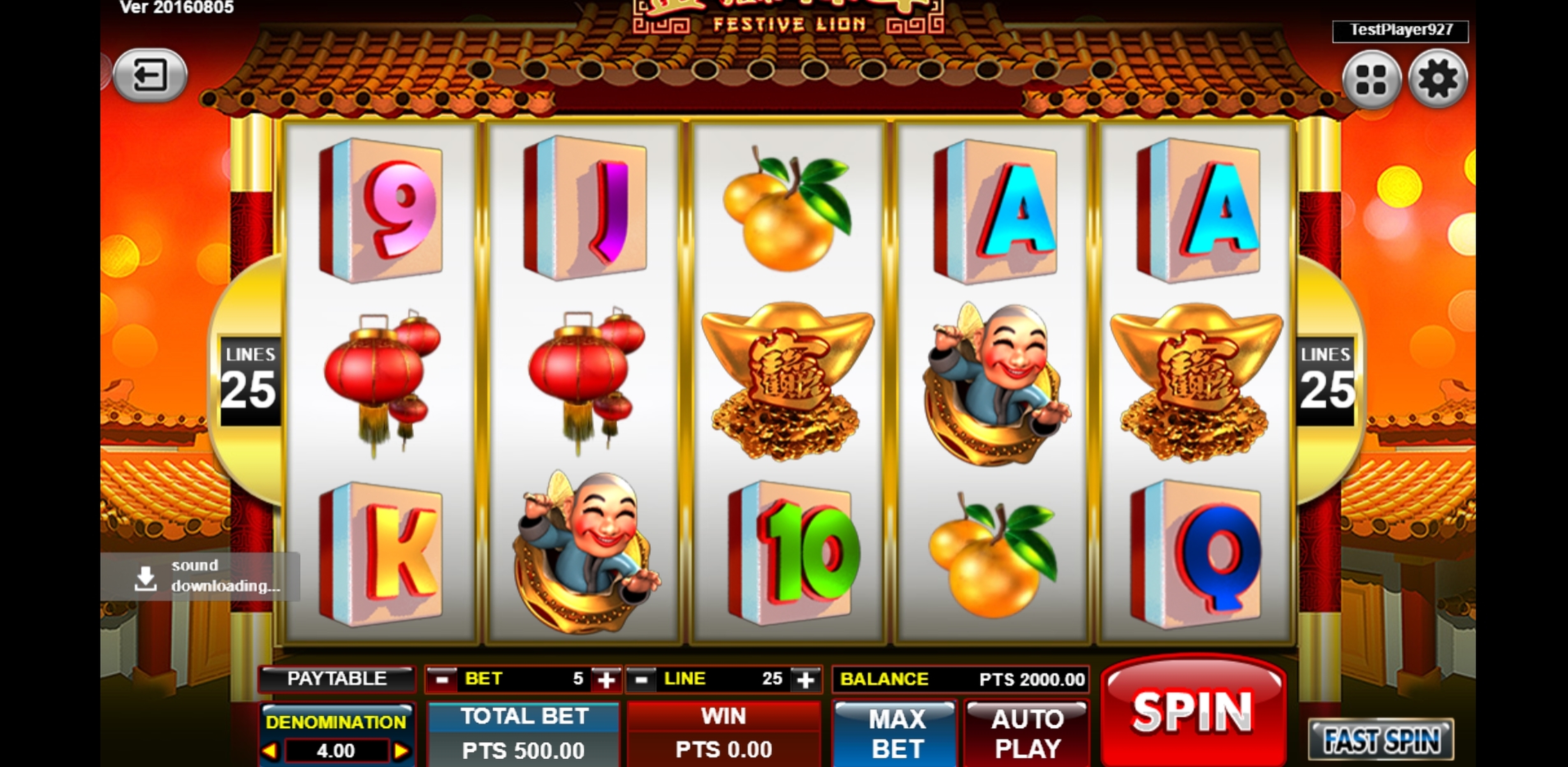 Reels in Festive Lion Slot Game by Spade Gaming