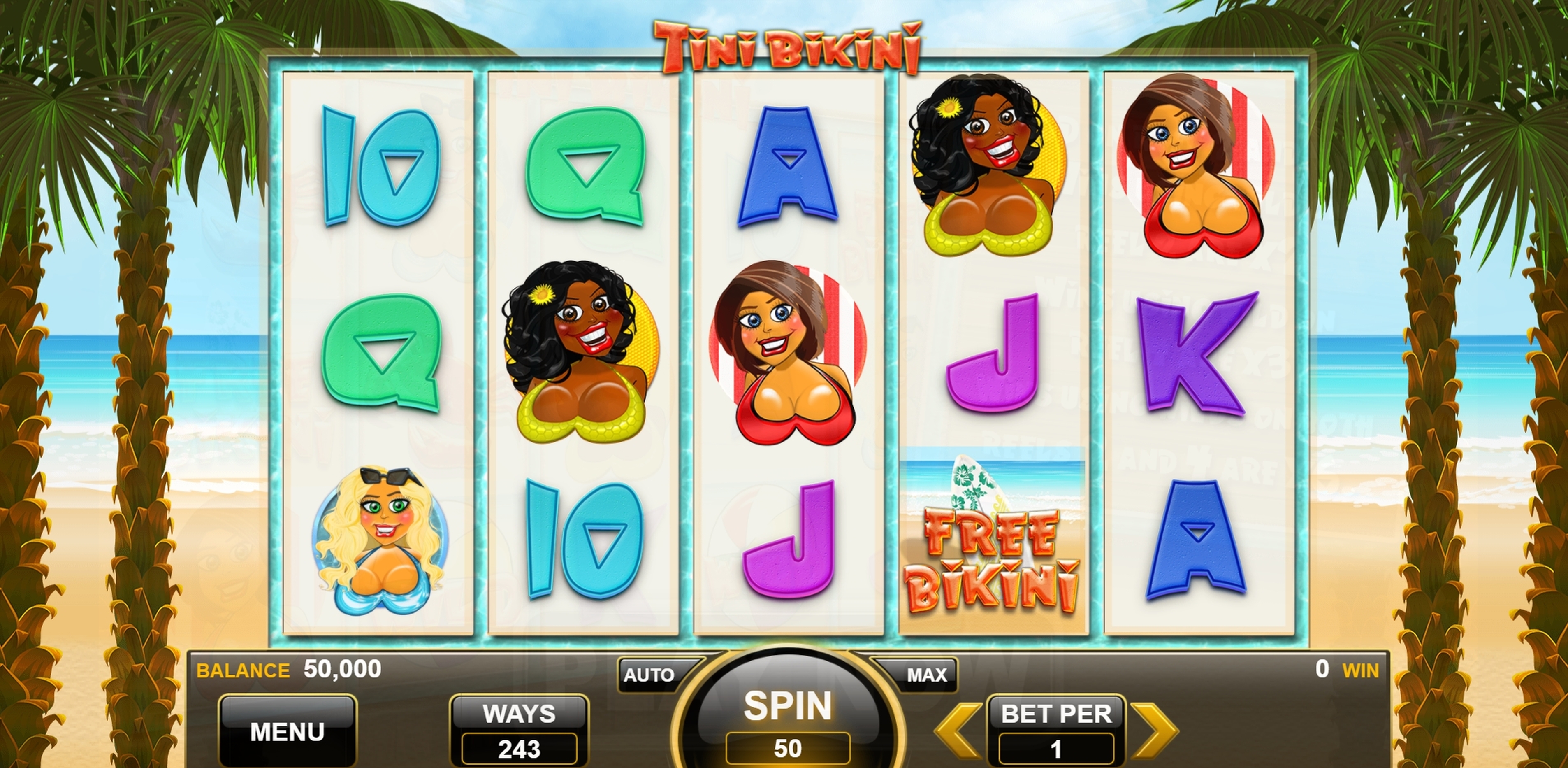 Reels in Tini Bikini Slot Game by Spin Games
