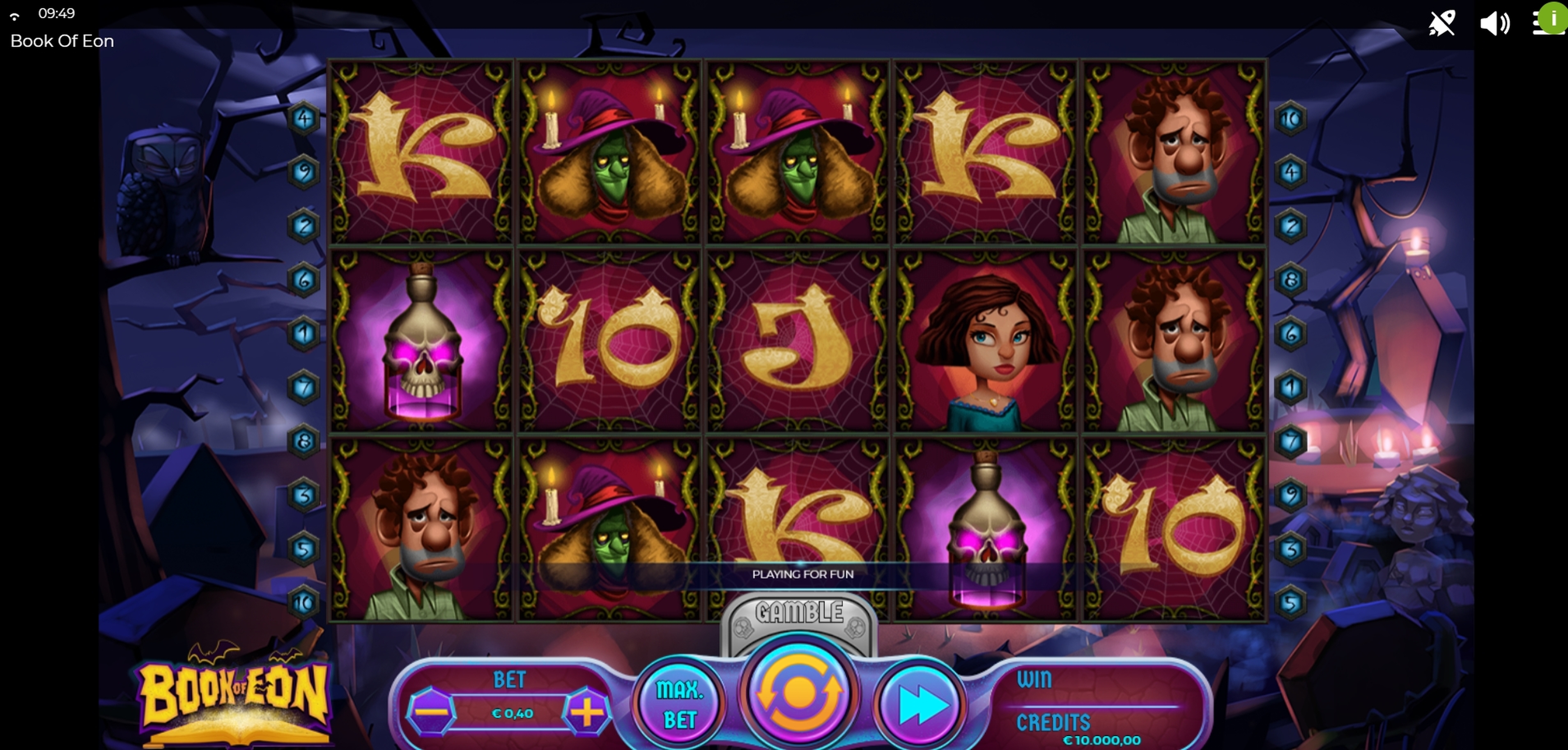 Reels in Book of Eon Slot Game by Spinmatic