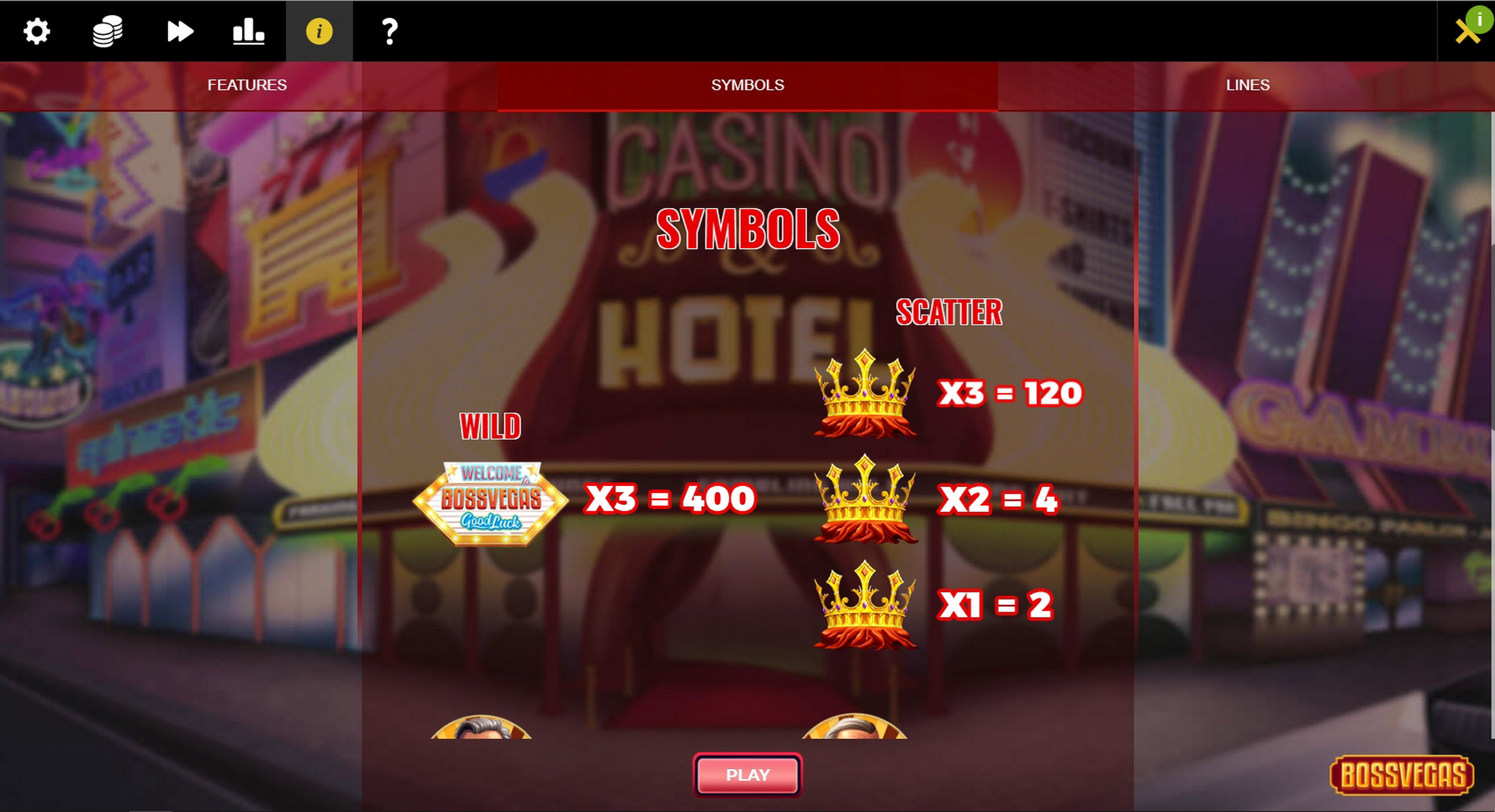 Info of Boss Vegas Slot Game by Spinmatic