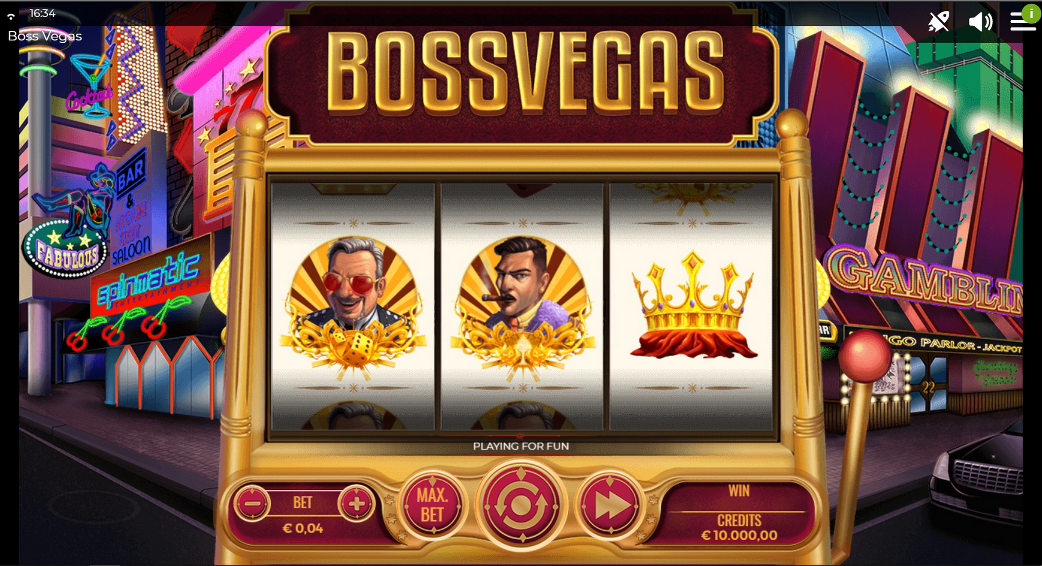 Reels in Boss Vegas Slot Game by Spinmatic