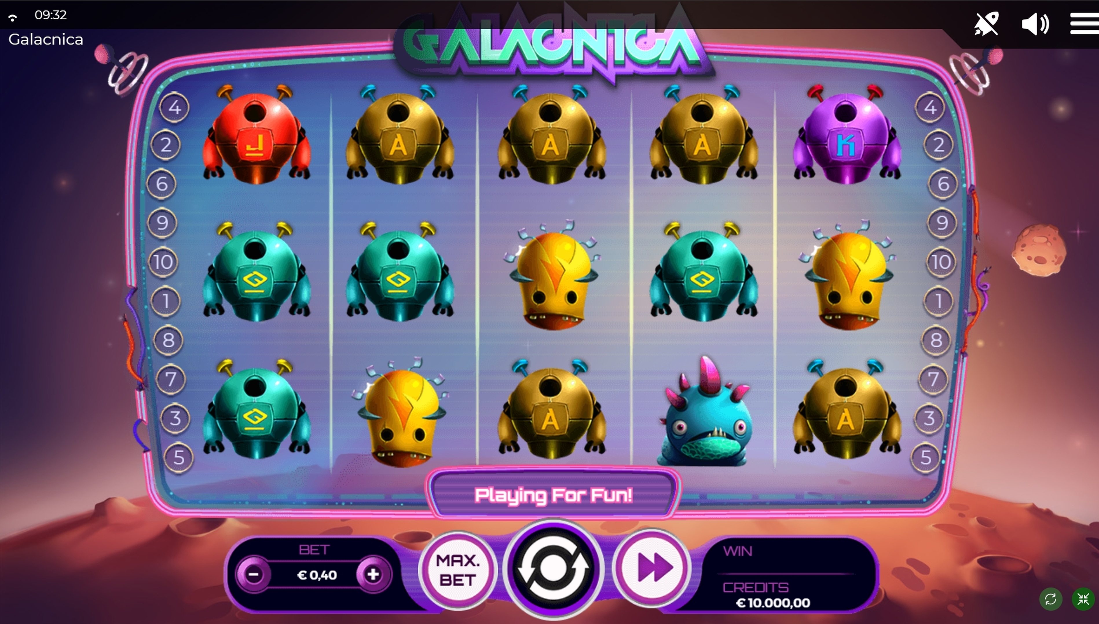 Reels in Galacnica Slot Game by Spinmatic