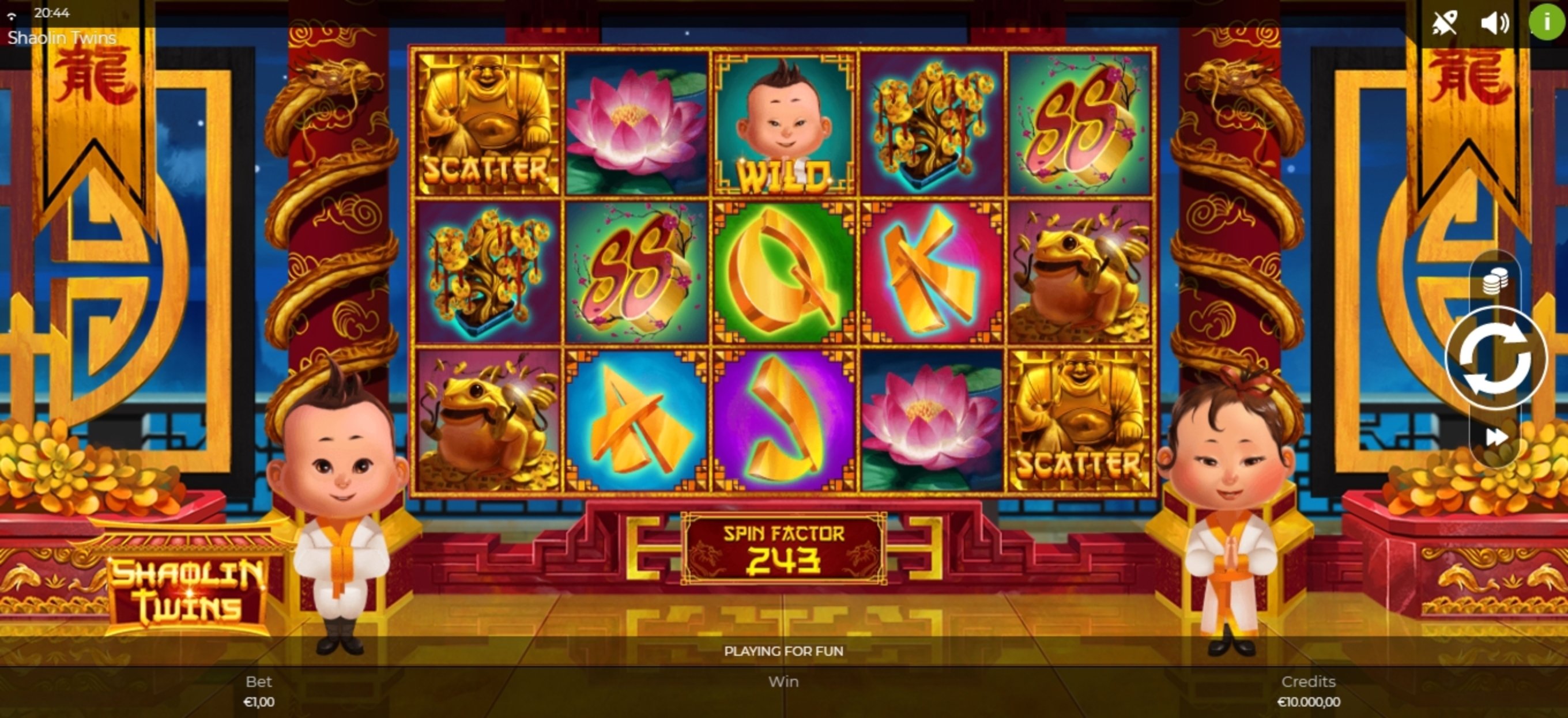 Reels in Shaolin Twins Slot Game by Spinmatic