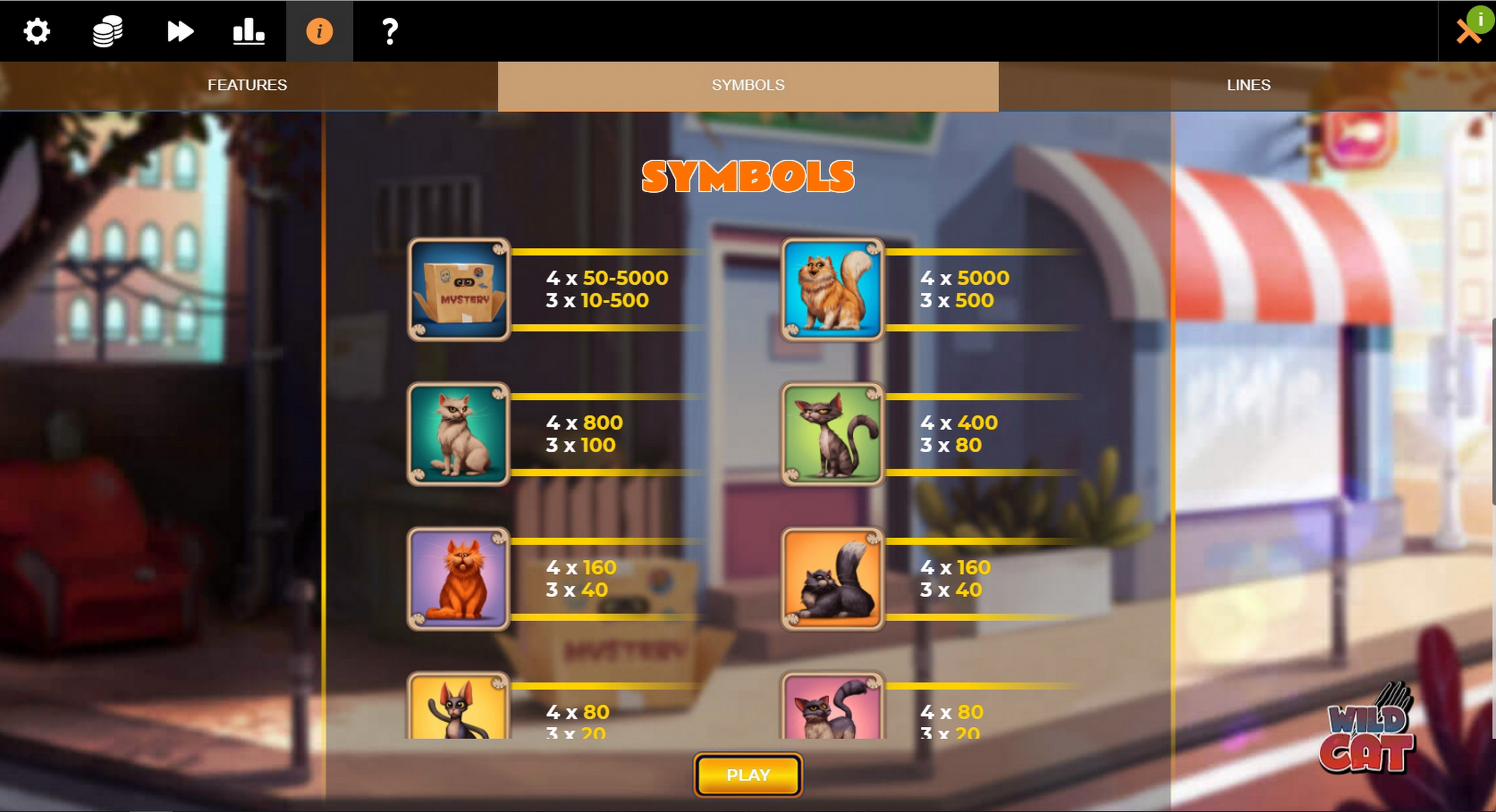 Info of Wild Cat Slot Game by Spinmatic