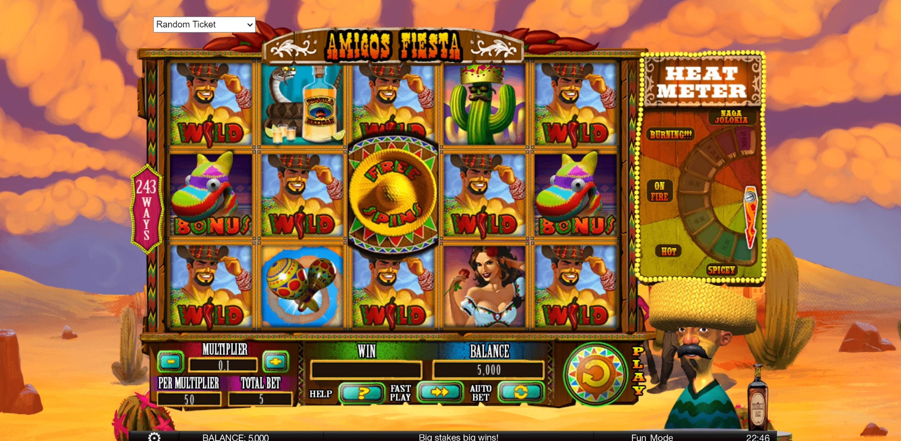 Reels in Amigos Fiesta Slot Game by Spinomenal