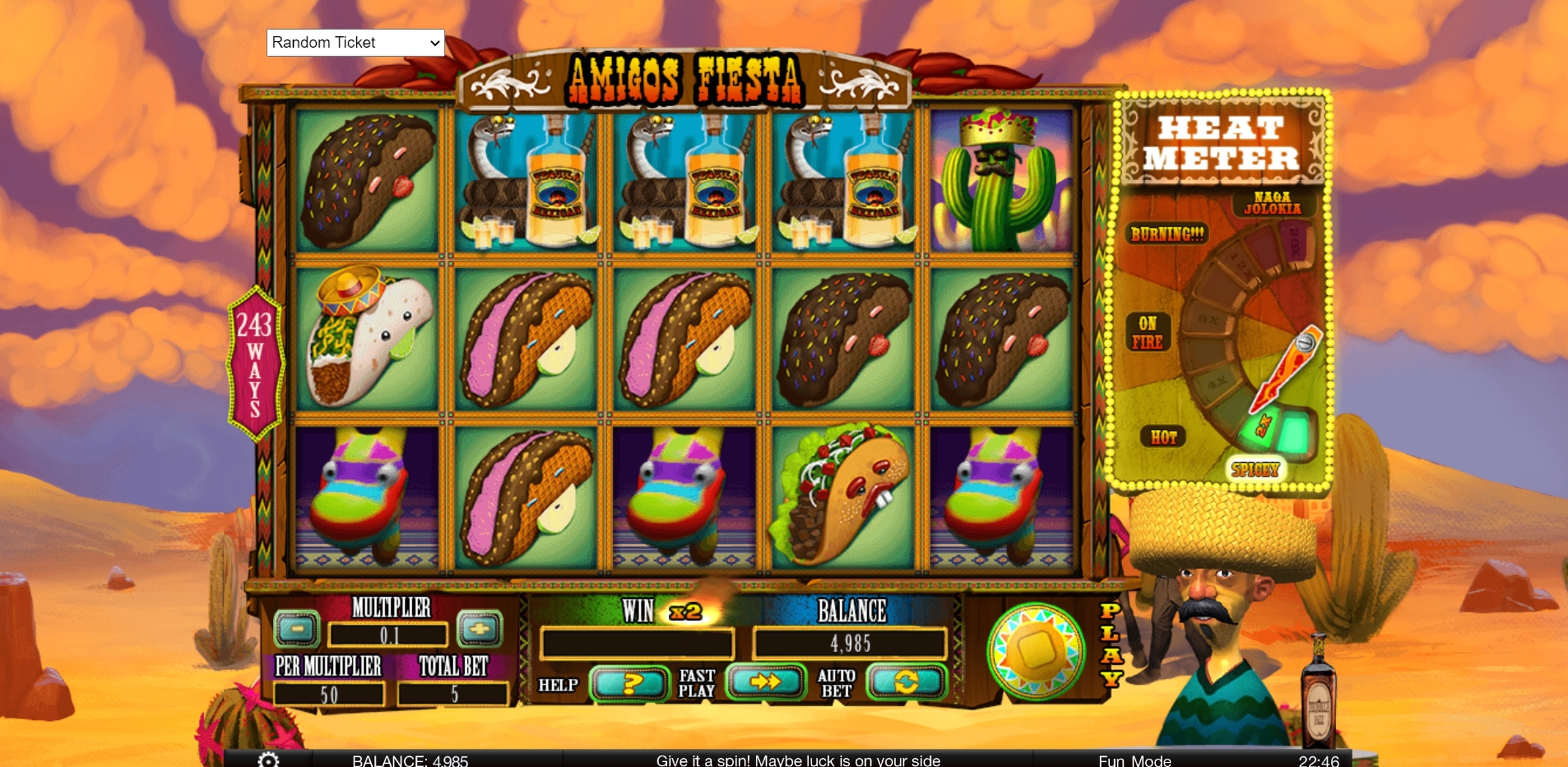 Win Money in Amigos Fiesta Free Slot Game by Spinomenal