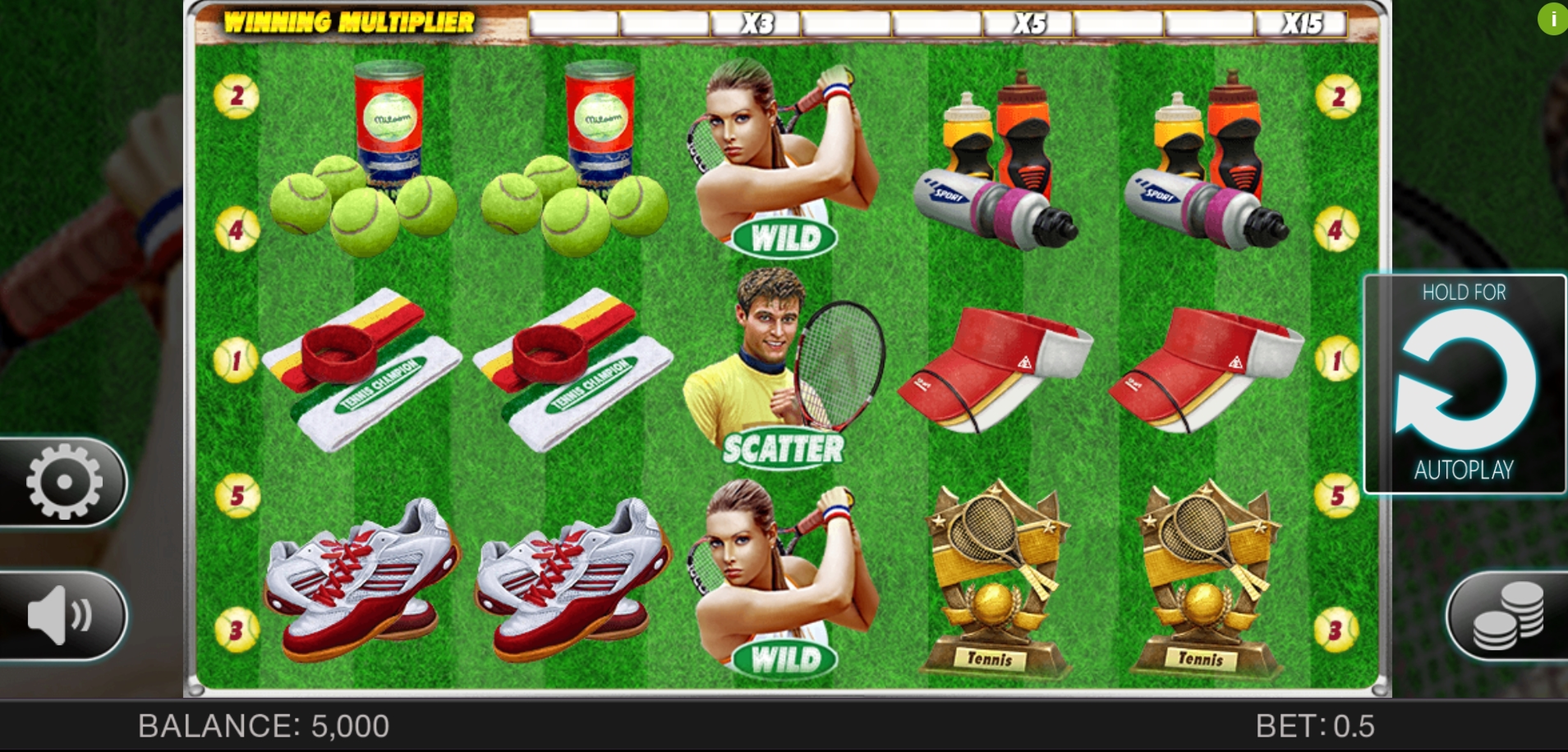 Reels in Tennis Champions Slot Game by Spinomenal
