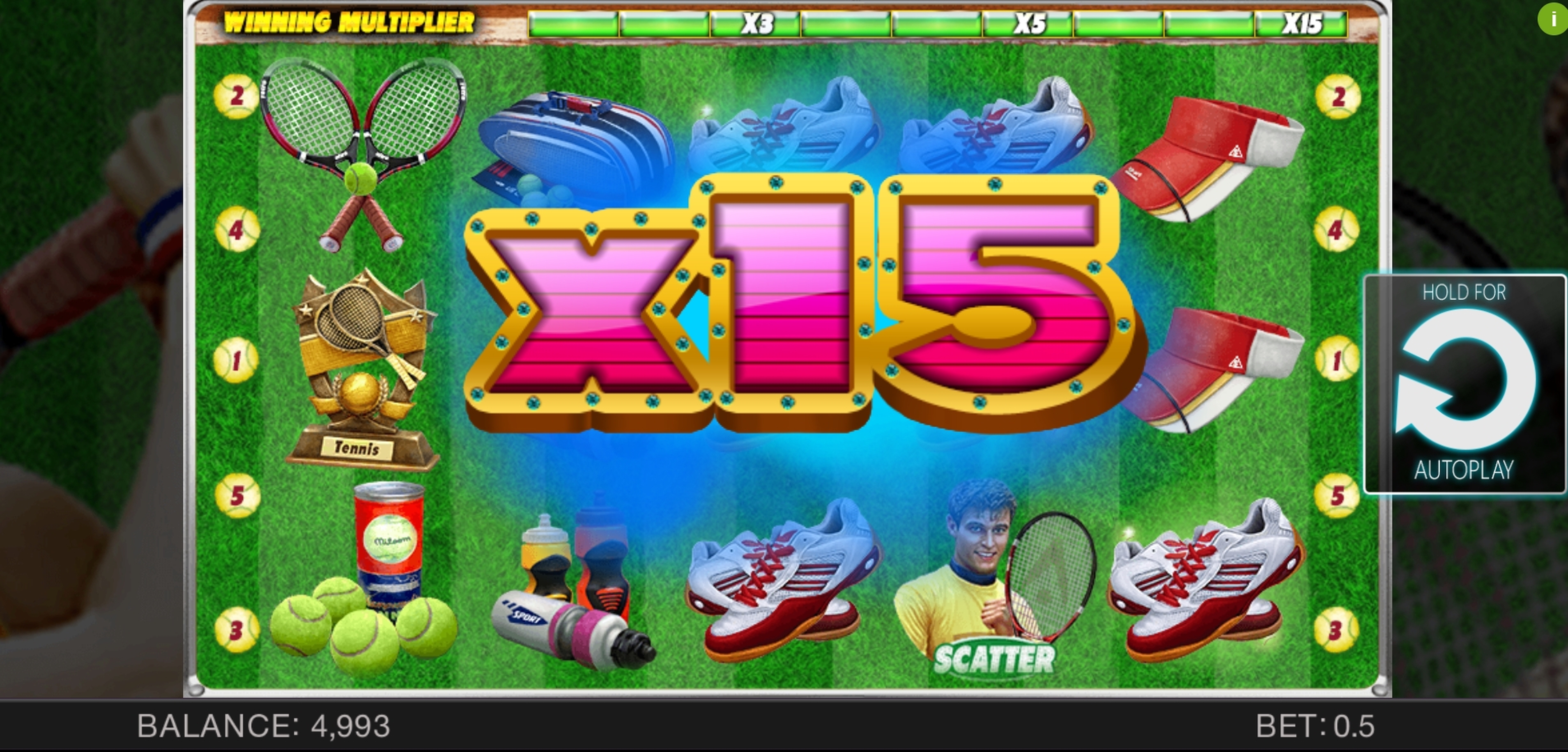 Win Money in Tennis Champions Free Slot Game by Spinomenal