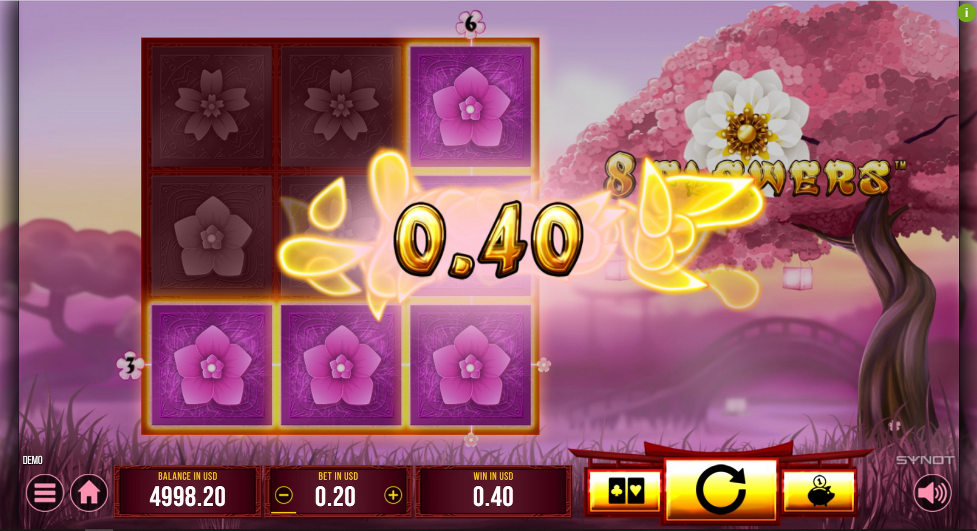 Win Money in 8 Flowers Free Slot Game by Synot Games