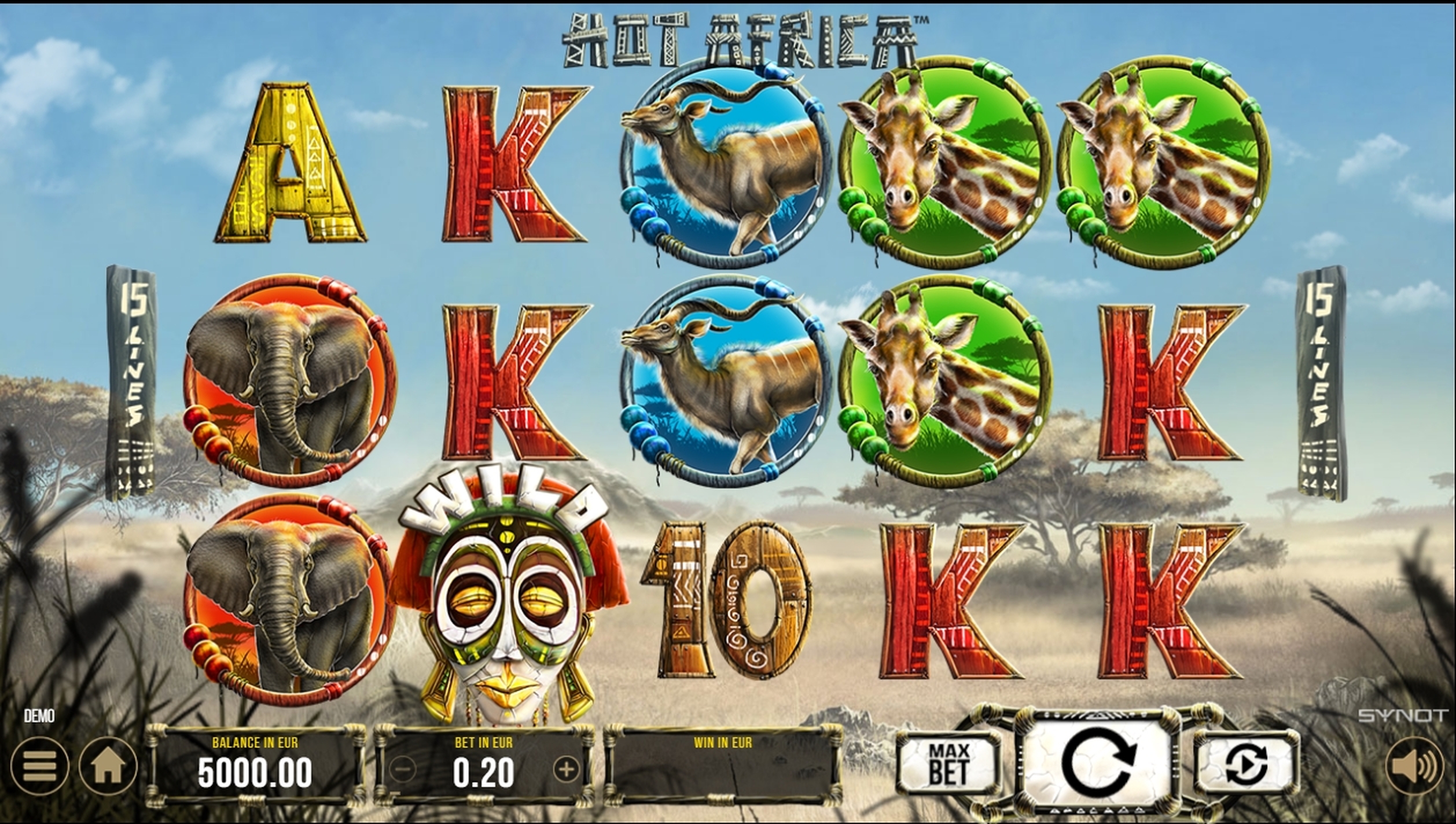 Reels in Hot Africa Slot Game by Synot Games