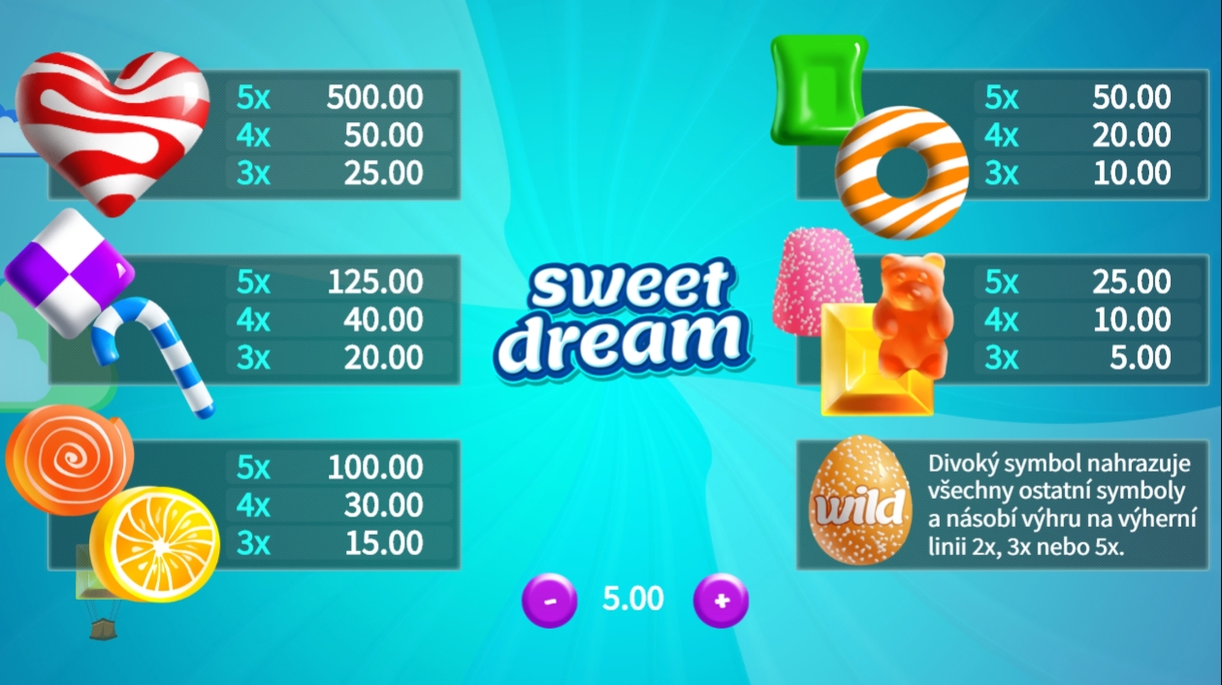 Info of Sweet Dream Slot Game by Synot Games