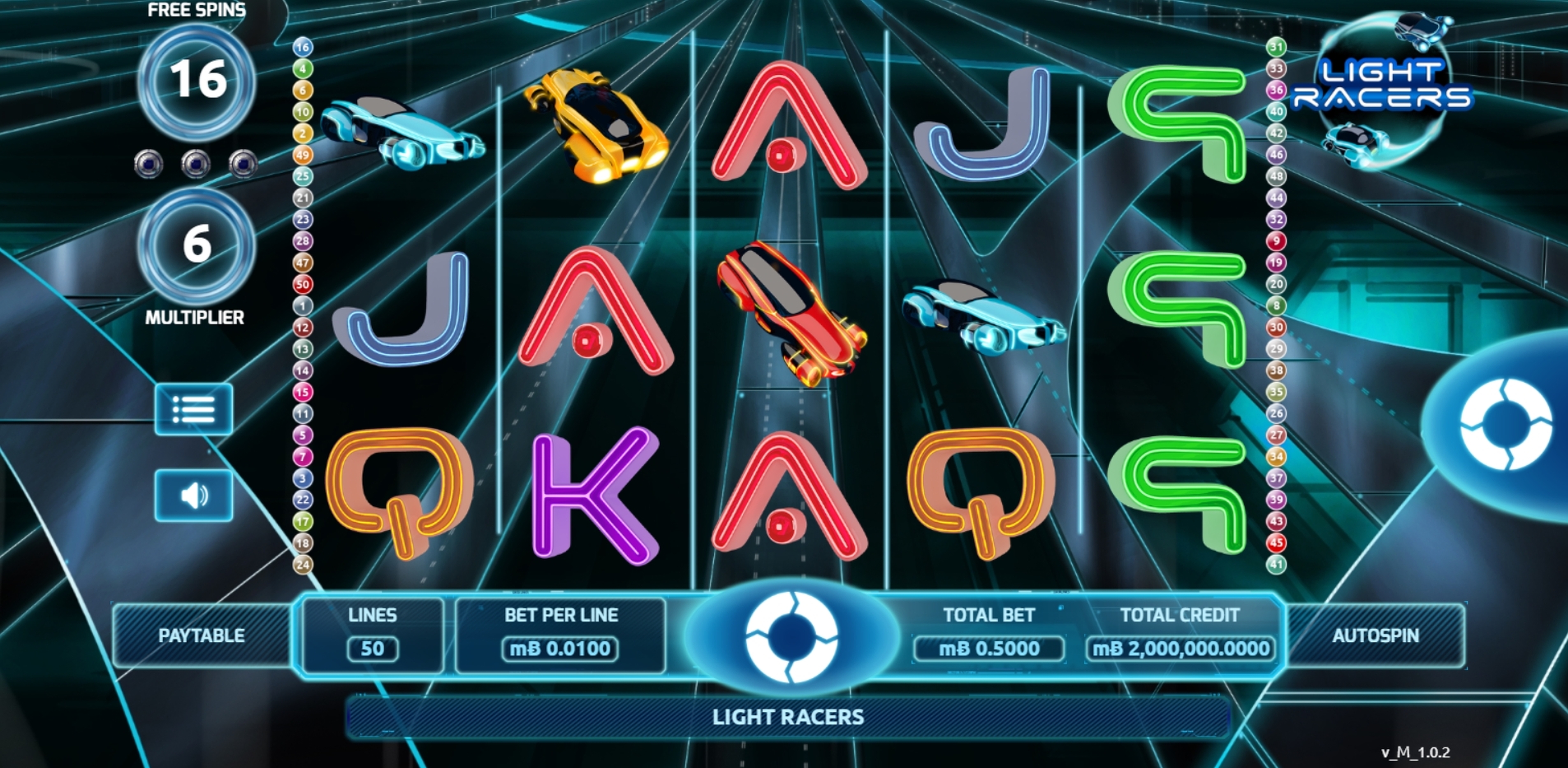 Reels in Light Racers Slot Game by The Games Company