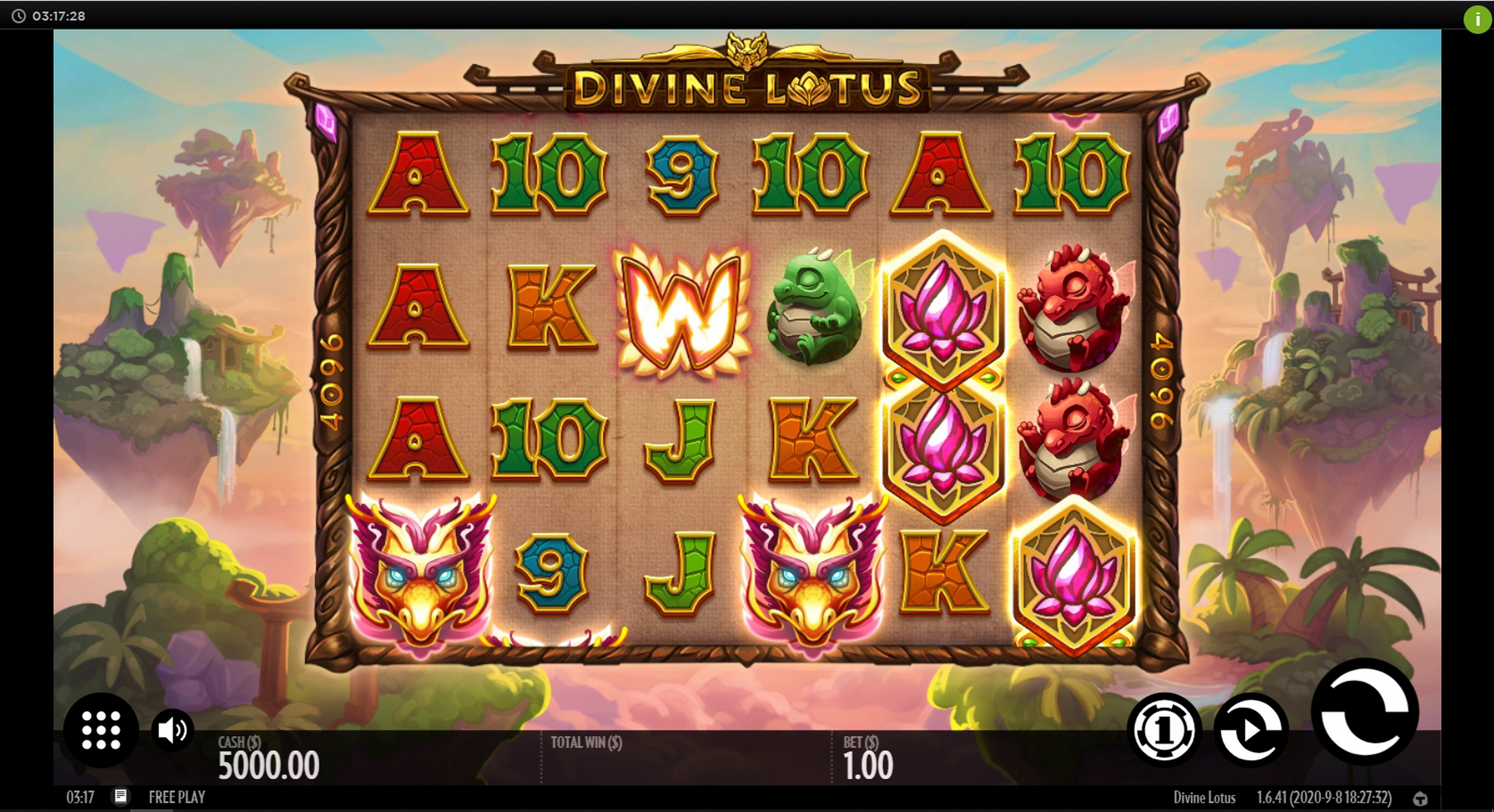 Reels in Divine Lotus Slot Game by Thunderkick