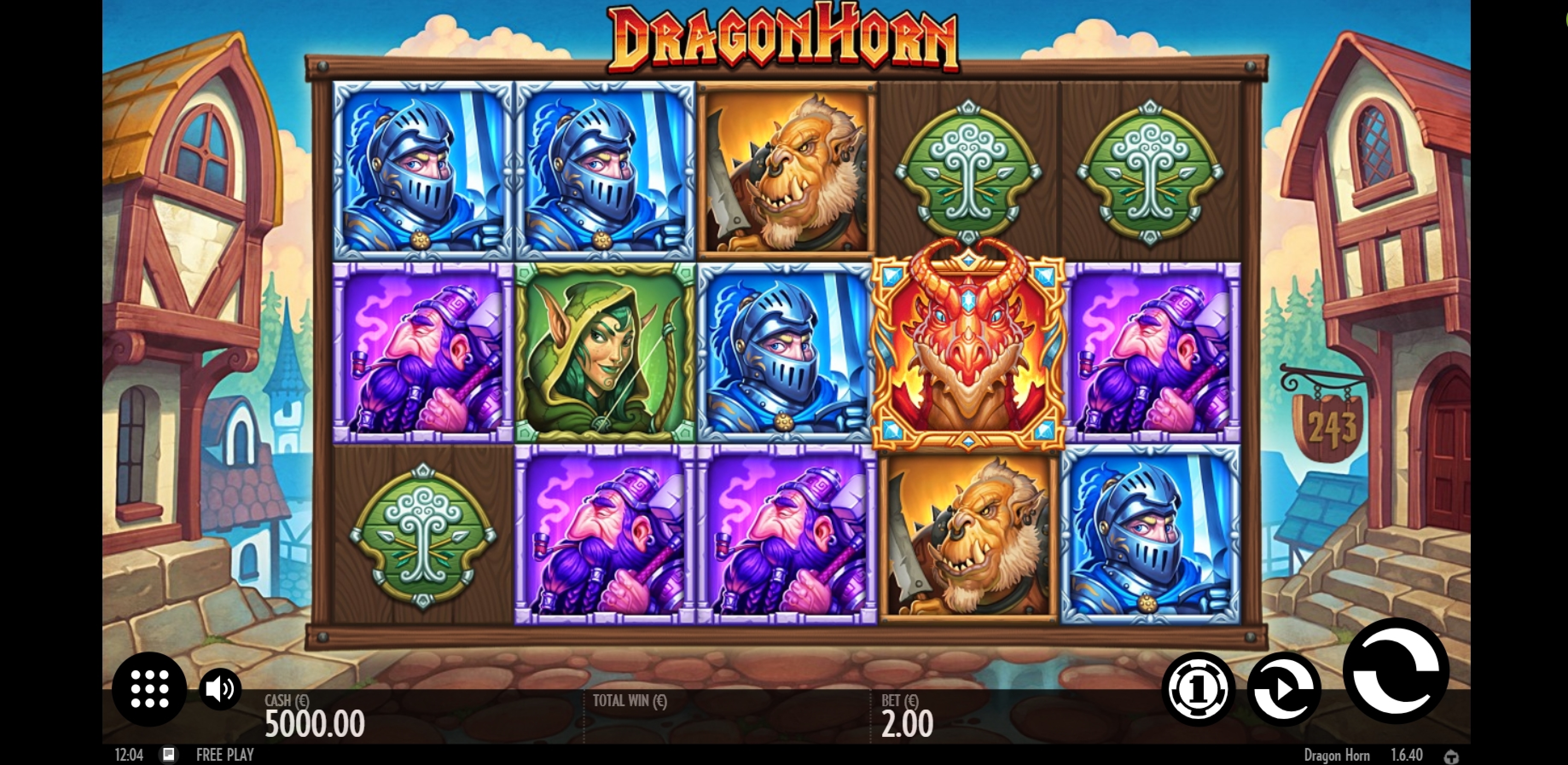 Reels in Dragon Horn Slot Game by Thunderkick