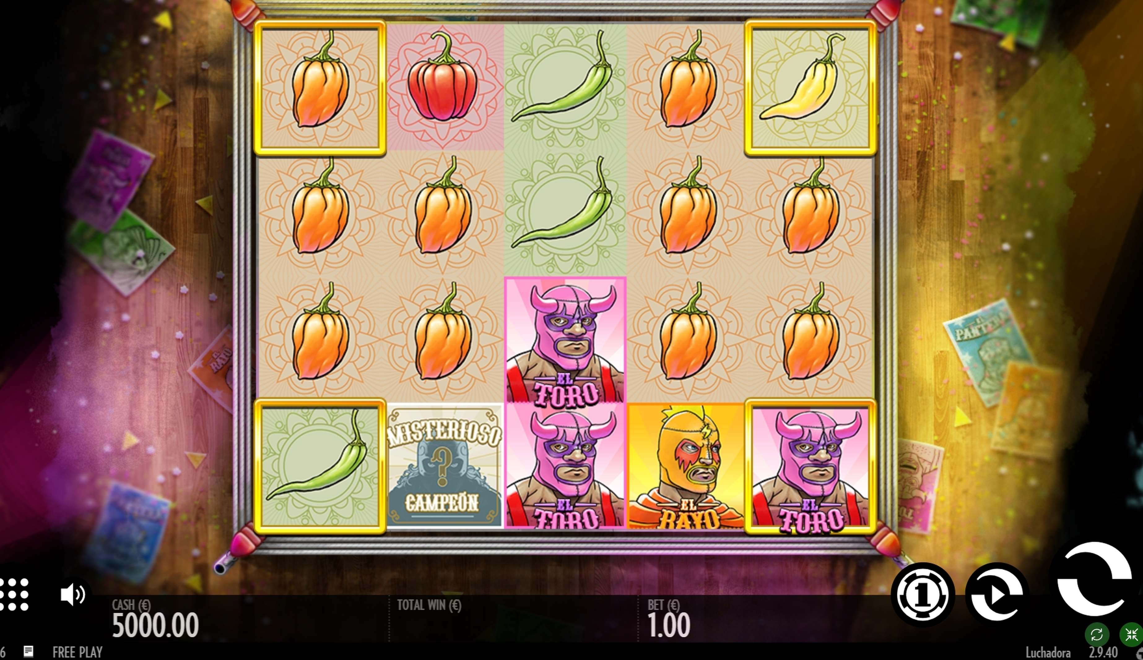 Reels in Luchadora Slot Game by Thunderkick