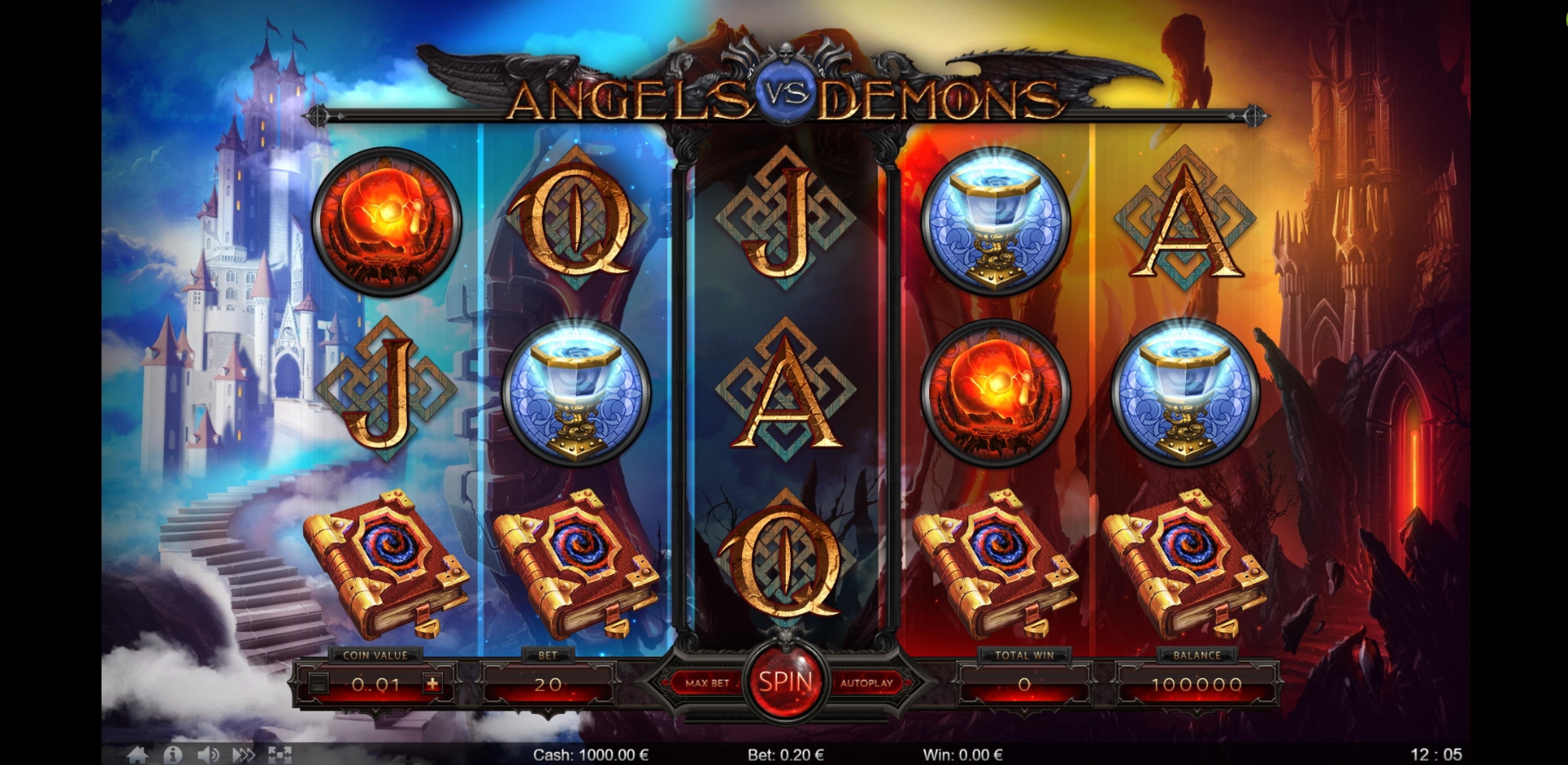 Reels in Angels vs Demons Slot Game by Thunderspin