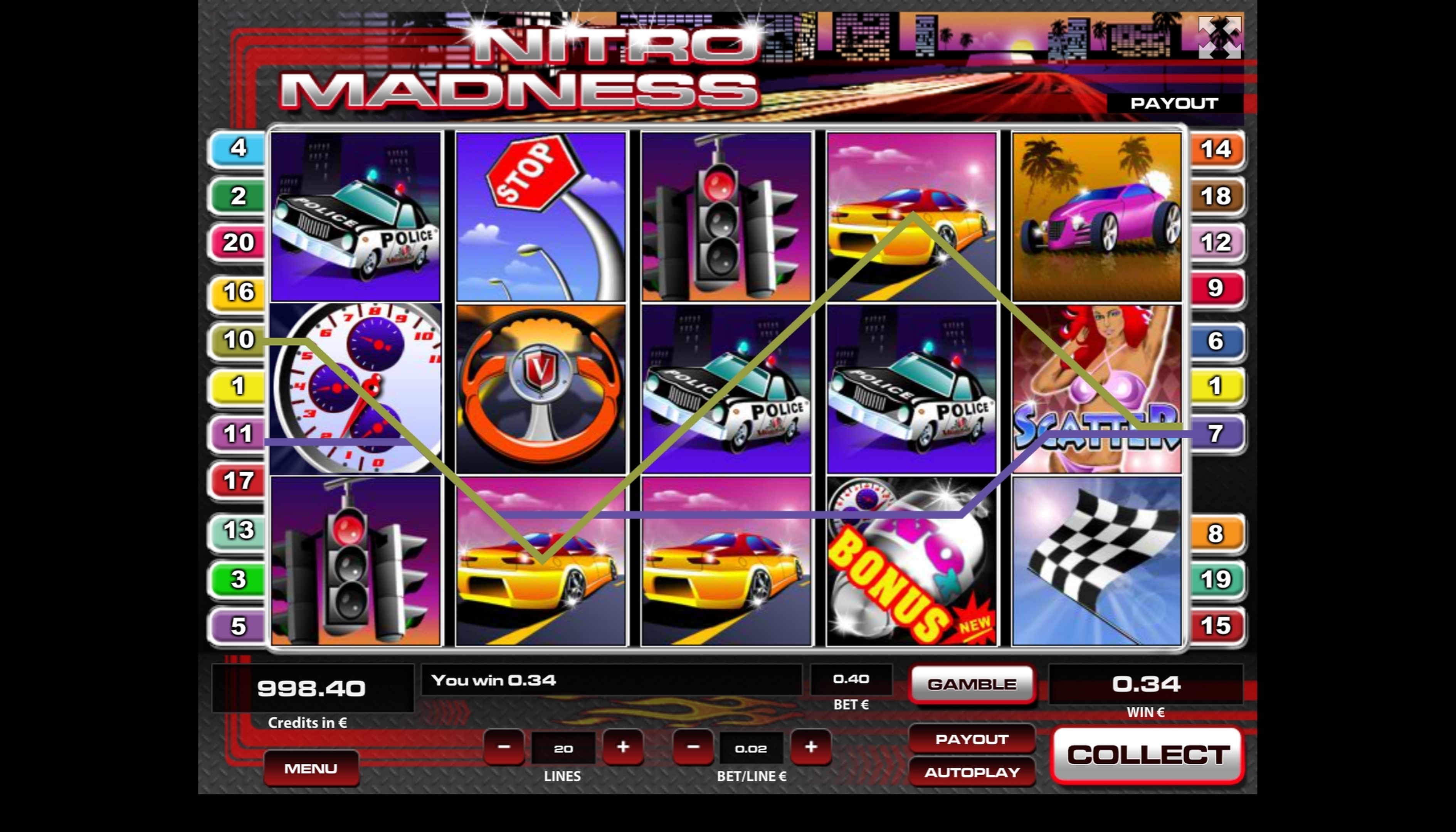 Win Money in Nitro Madness Free Slot Game by Tom Horn Gaming