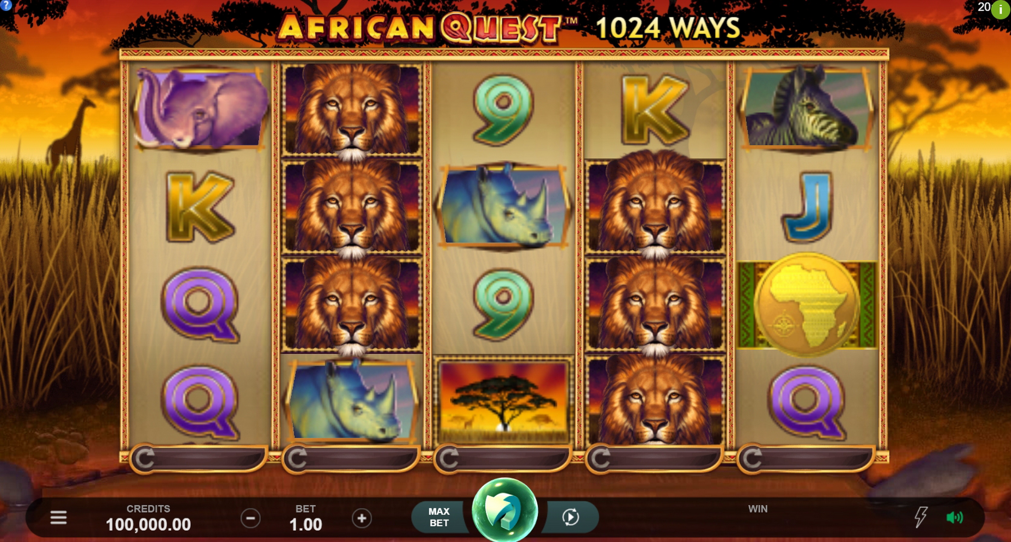 Reels in African Quest Slot Game by Triple Edge Studios