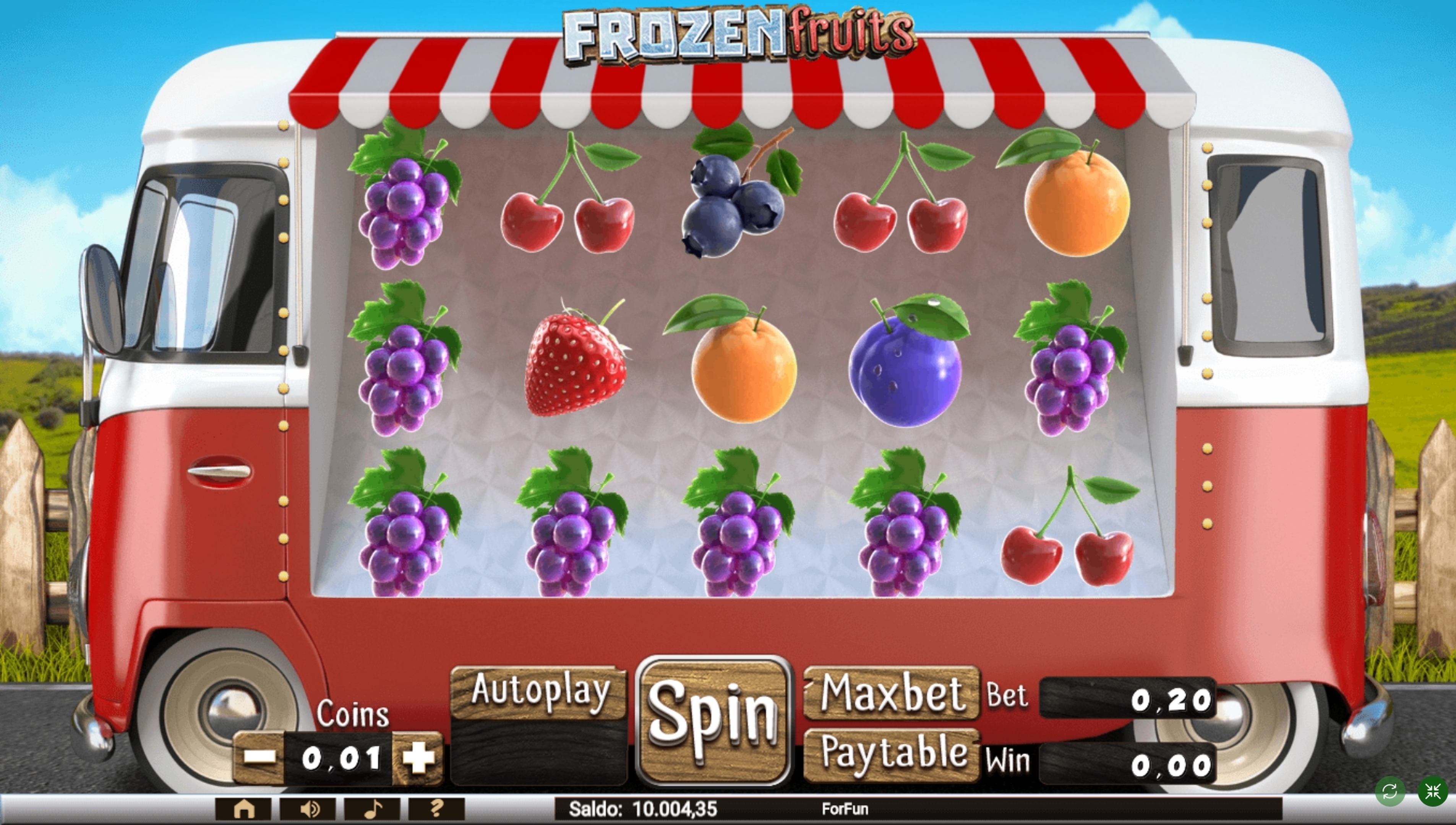 Reels in Frozen Fruits Slot Game by Tuko Productions
